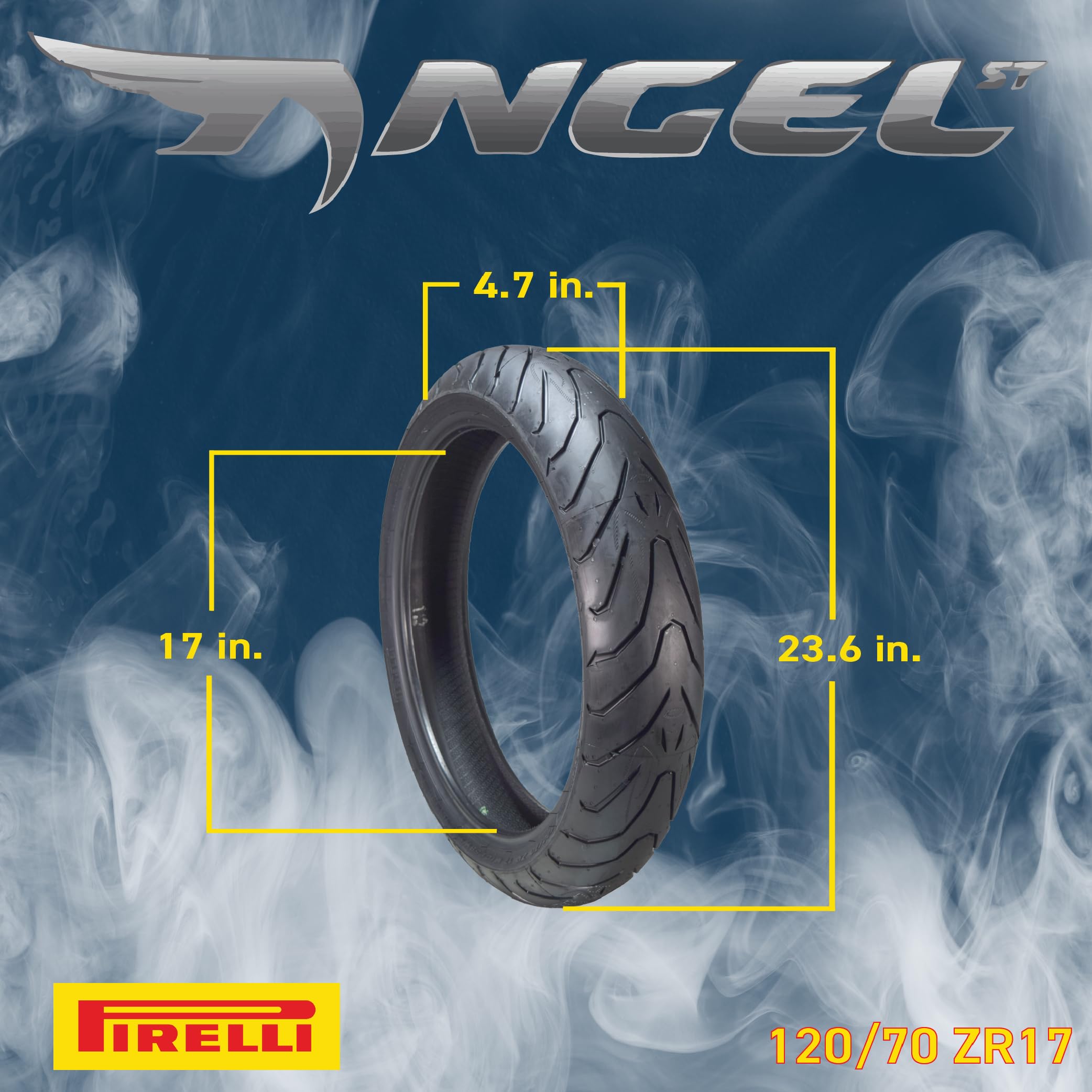 Pirelli Angel ST Motorcycle Tires - Front 120/70ZR17 & Rear 180/55ZR17, Sport Touring Performance