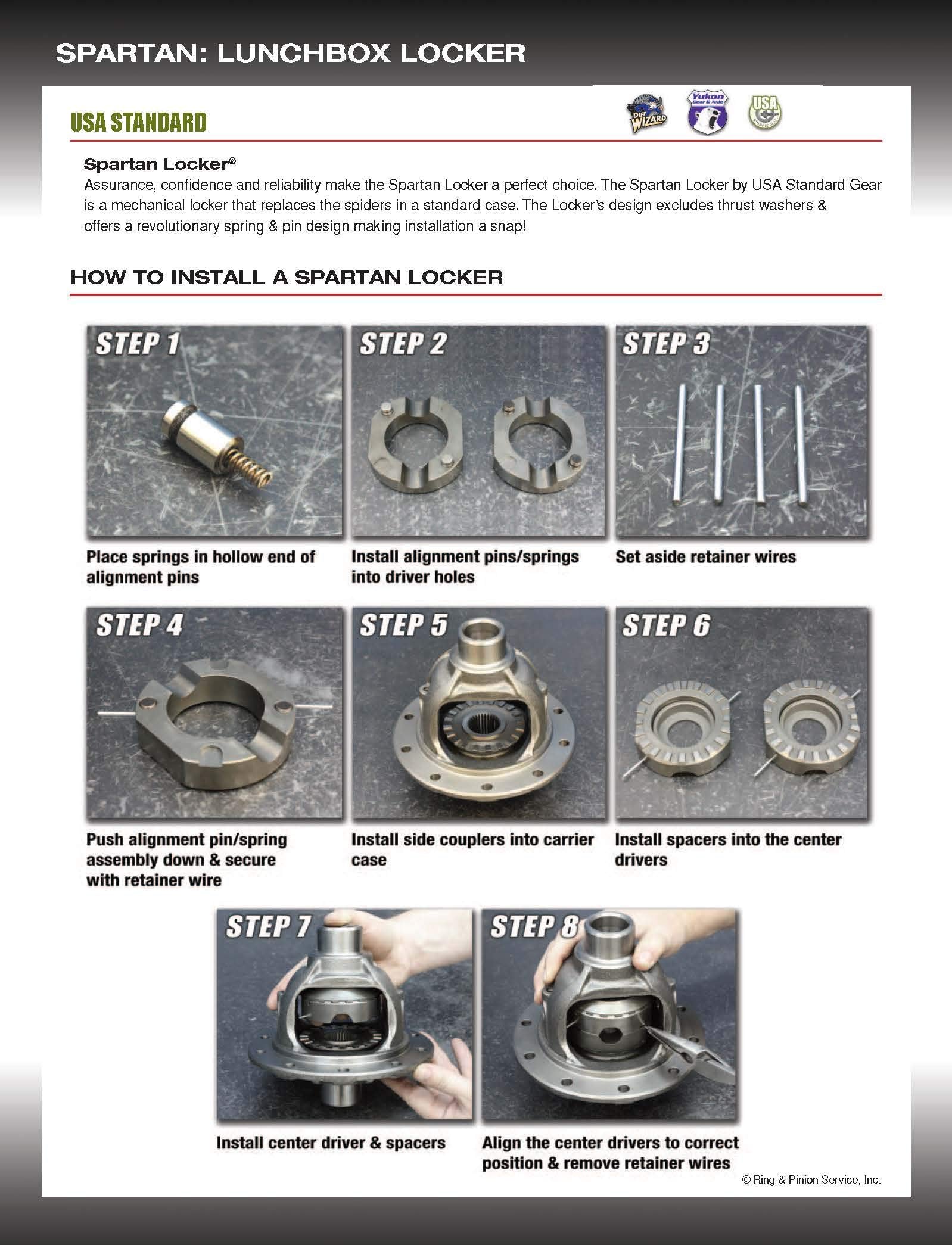 Usa Standard Gear Spartan Locker For Dana 44, (Not D44-Hd) 30 Spline Axles, With Cross Pin Shaft