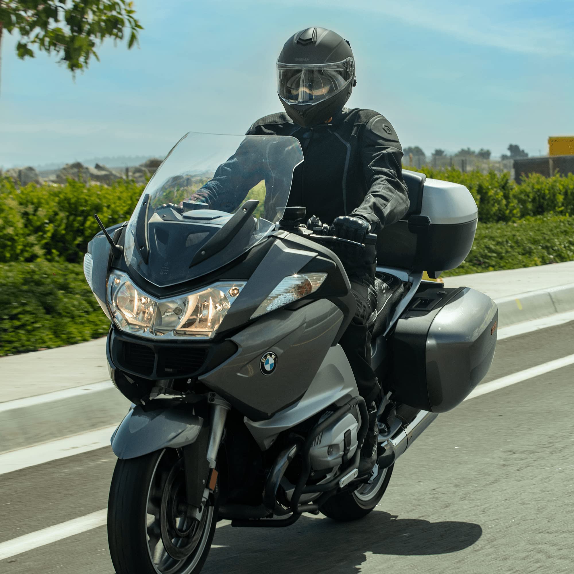 Sena Outrush R Bluetooth Modular Motorcycle Helmet With Intercom System (Matte Black, Large)