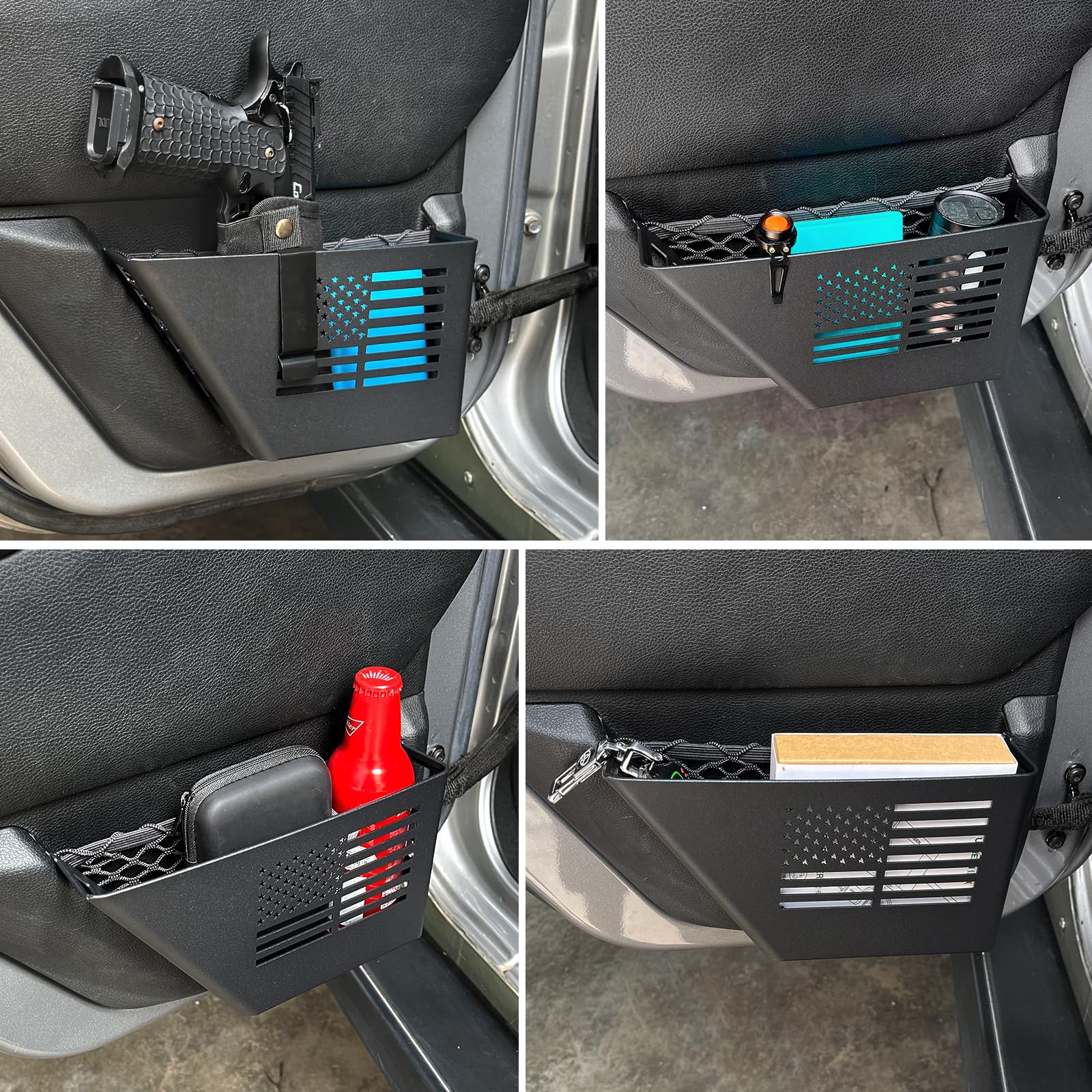 Maiker Metal Rear Door Storage Box, Door Side Insert Organizer Box Pockets For 2007-2018 Jeep Wrangler Jk 4 Door 2Pcs(Black)