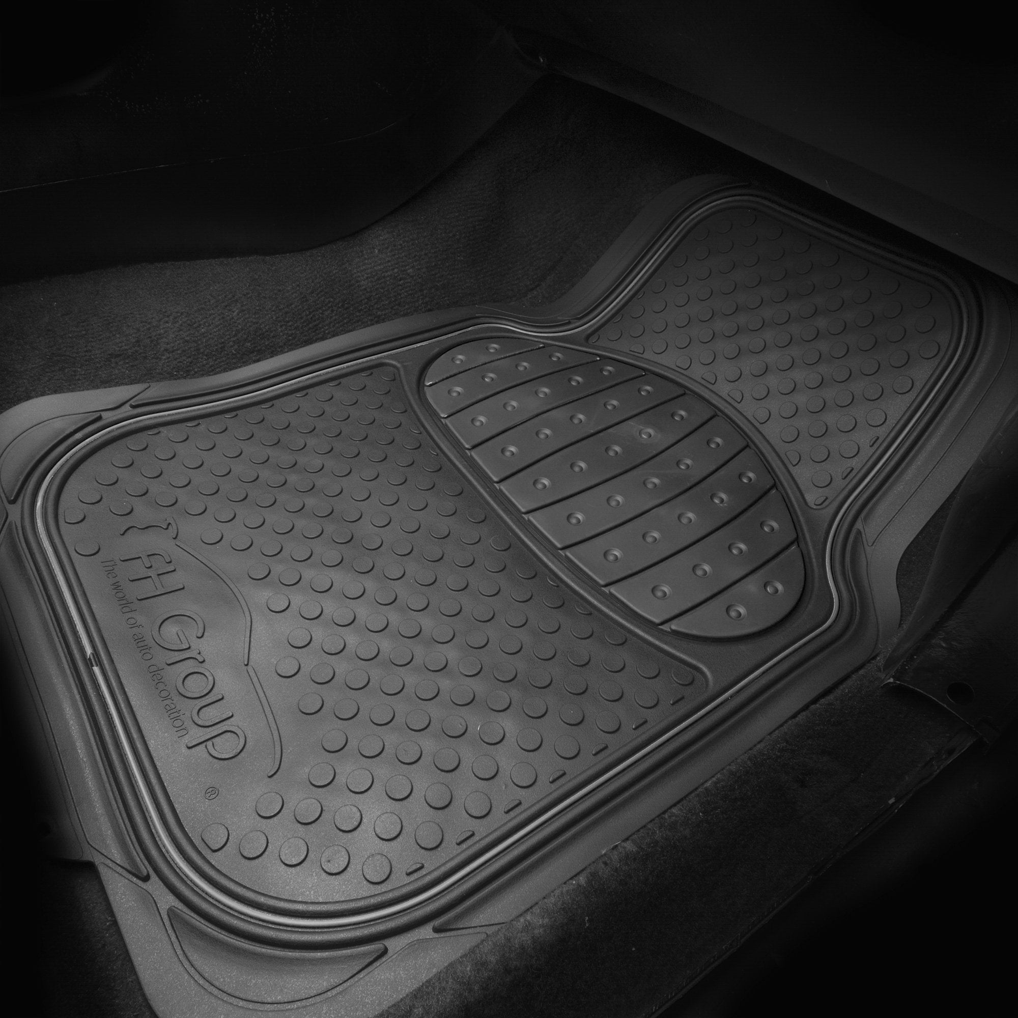 Fh Group Automotive Floor Mats Climaproof For All Weather Protection Universal Fit Heavy Duty Rubber Fits Most Cars, Suvs, And T