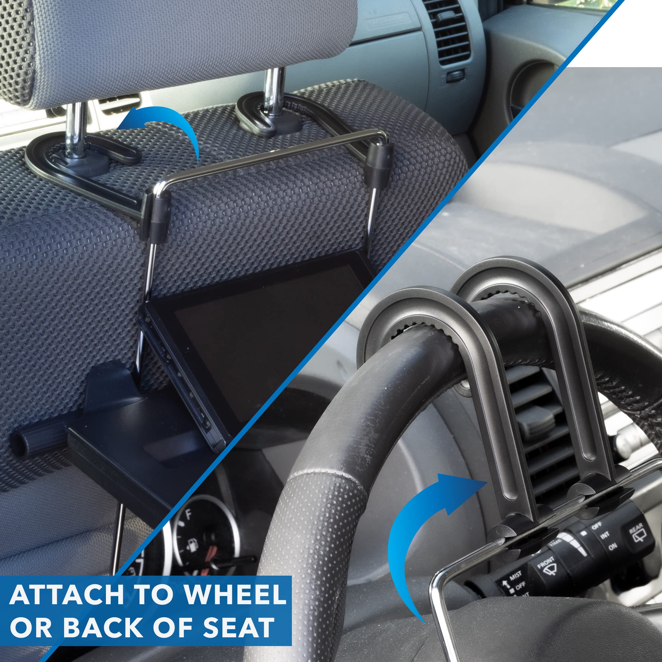 Mount-It! Car Table Tray - Adjustable Height & Tilt, Fits All Models, for Laptops, Food & Drinks, Model MI-7314