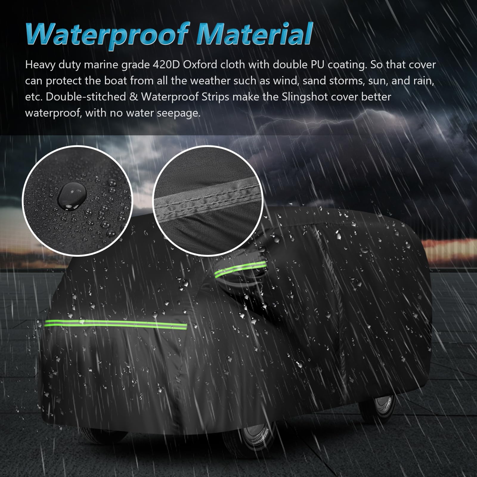 for Chevy Silverado 1500 Crew Cab 6.6 ft. Bed Truck Cover, Waterproof All Weather Car Covers with Zipper Windproof Heavy Duty Pr