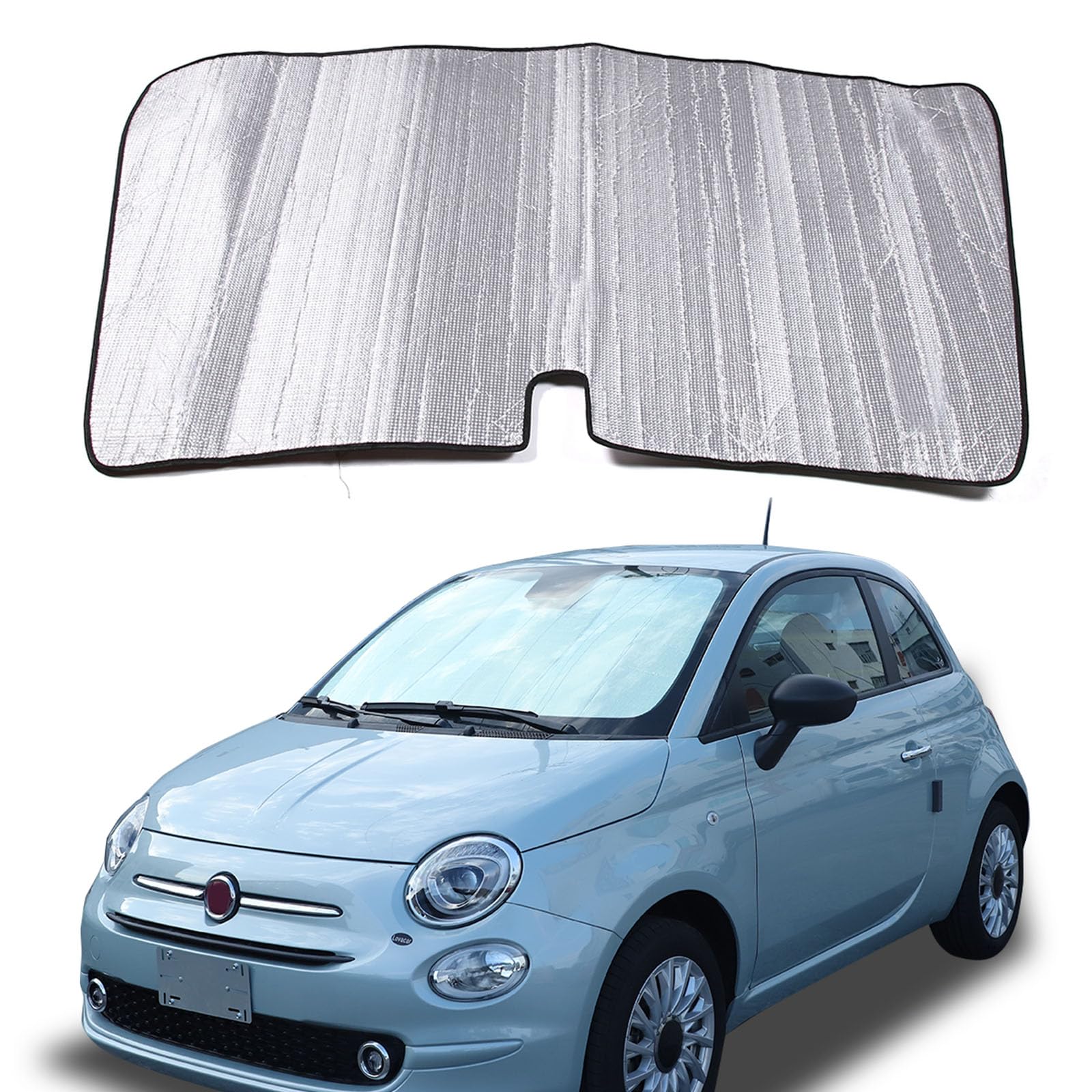 The Original Windshield Sun Shade for Fiat 500 2011 2012 2013 2014 2015 2016 2017 2018 2019 Car Windshield Reflective Sunshade P