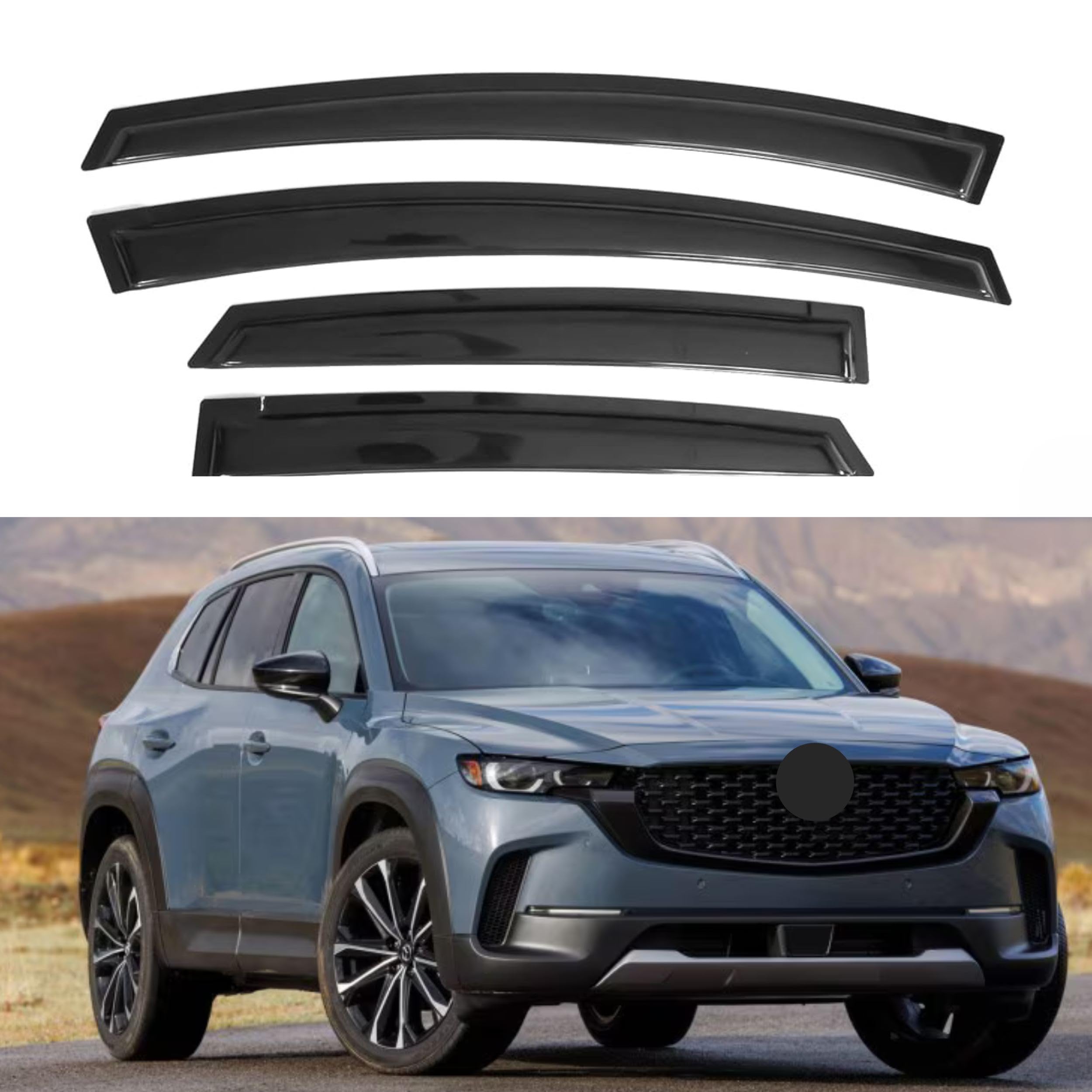 Ig Window Visor For Mazda Cx-50 2023-2024 (Cx50), Rain Guard Tape-On Extra Durable Sun Wind Side Vent Window Deflector, 2023 202