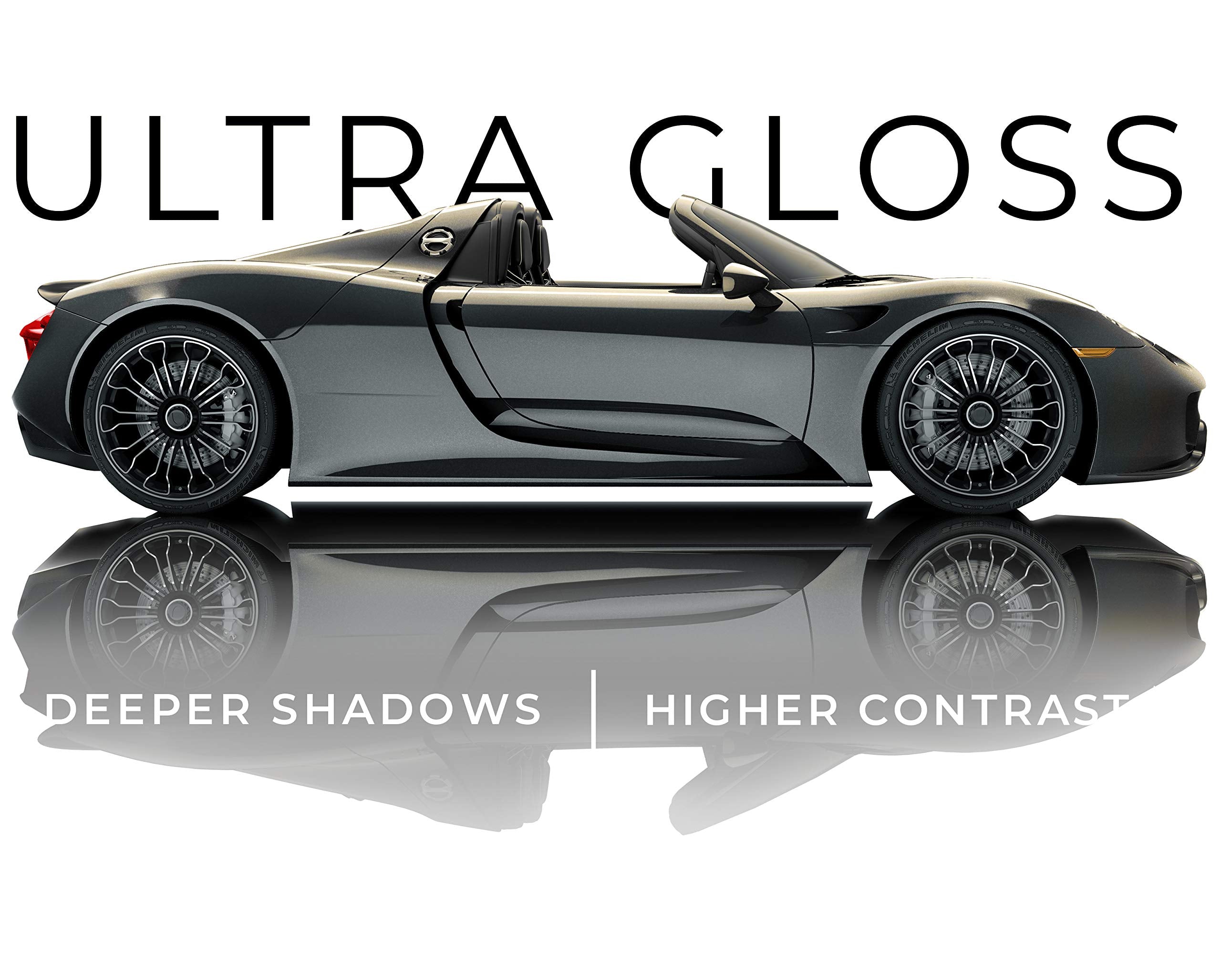 VViViD Ultra Gloss Candy Charcoal Grey Vinyl Car Wrap, 1ft x 54", Self-Adhesive with Nano Air Release Technology