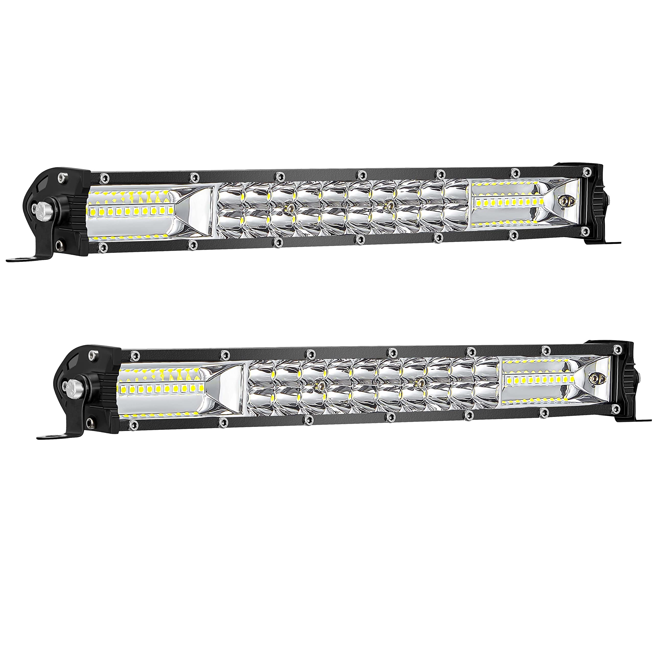 San Young 12 Inch Slim Led Light Bar For Truck, 12V 24V 120W 10000Lm Double Row Work Light Bar For Tractor Atv Utv Rv Rzr Snowbl