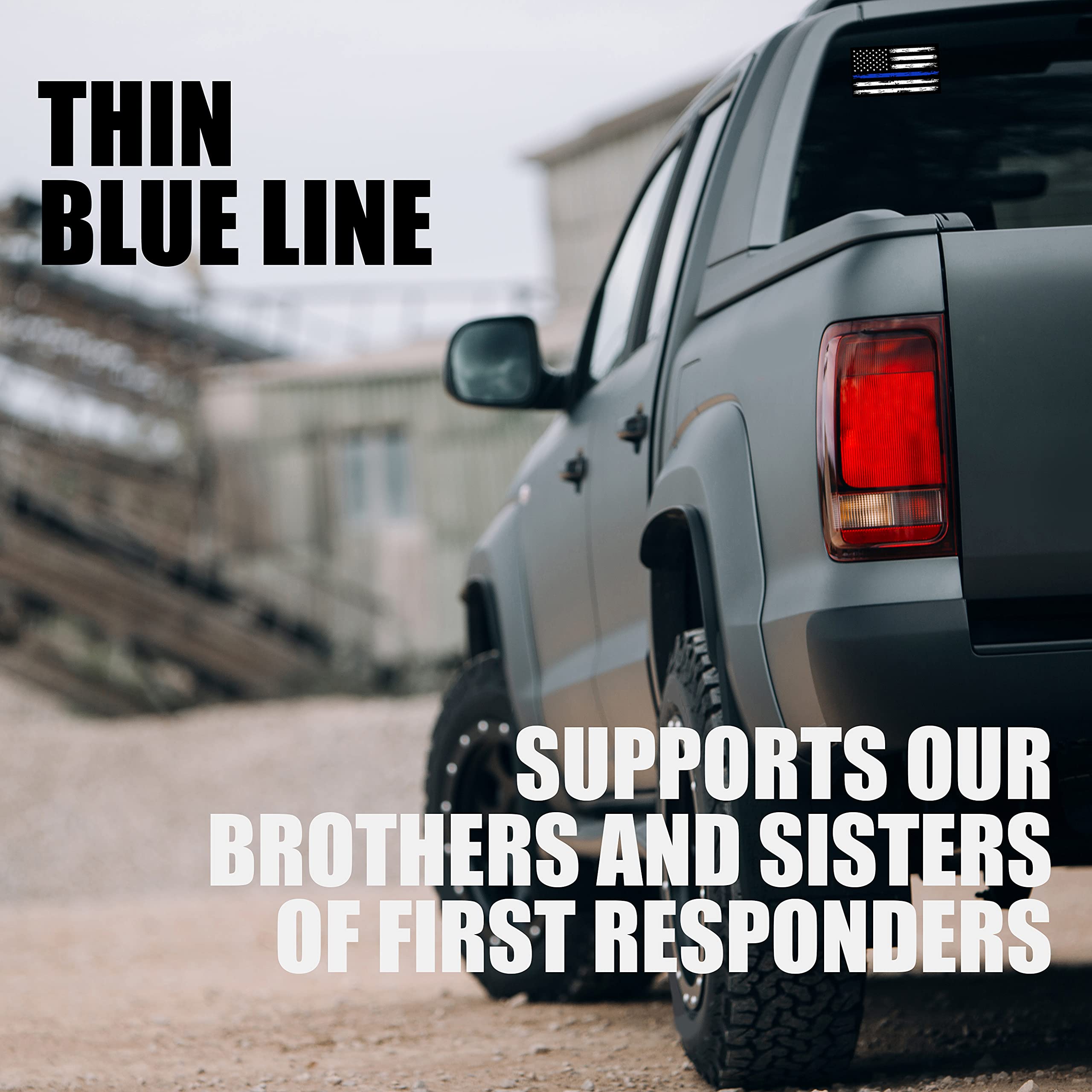 Gritkulture 5.1 Inch X 3 Inch Thin Blue Line Us Flag Decal Stickers Pack Of 10 For Trucks Cars American Flag Black American Flag