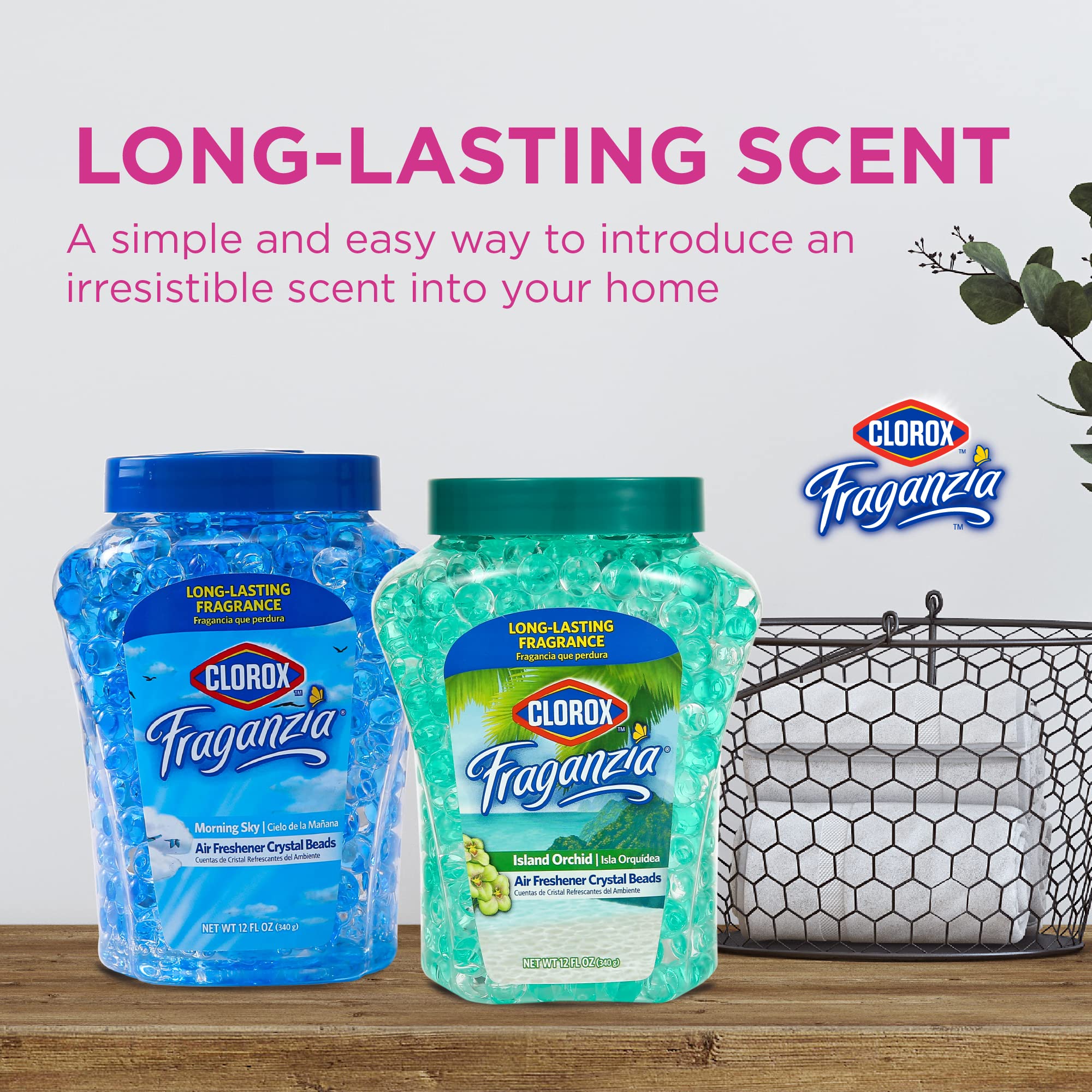 Clorox Fraganzia Crystal Beads Air Freshener LongLasting Air Freshener Beads Gel Beads Air Freshener in Island Orchard Scent for