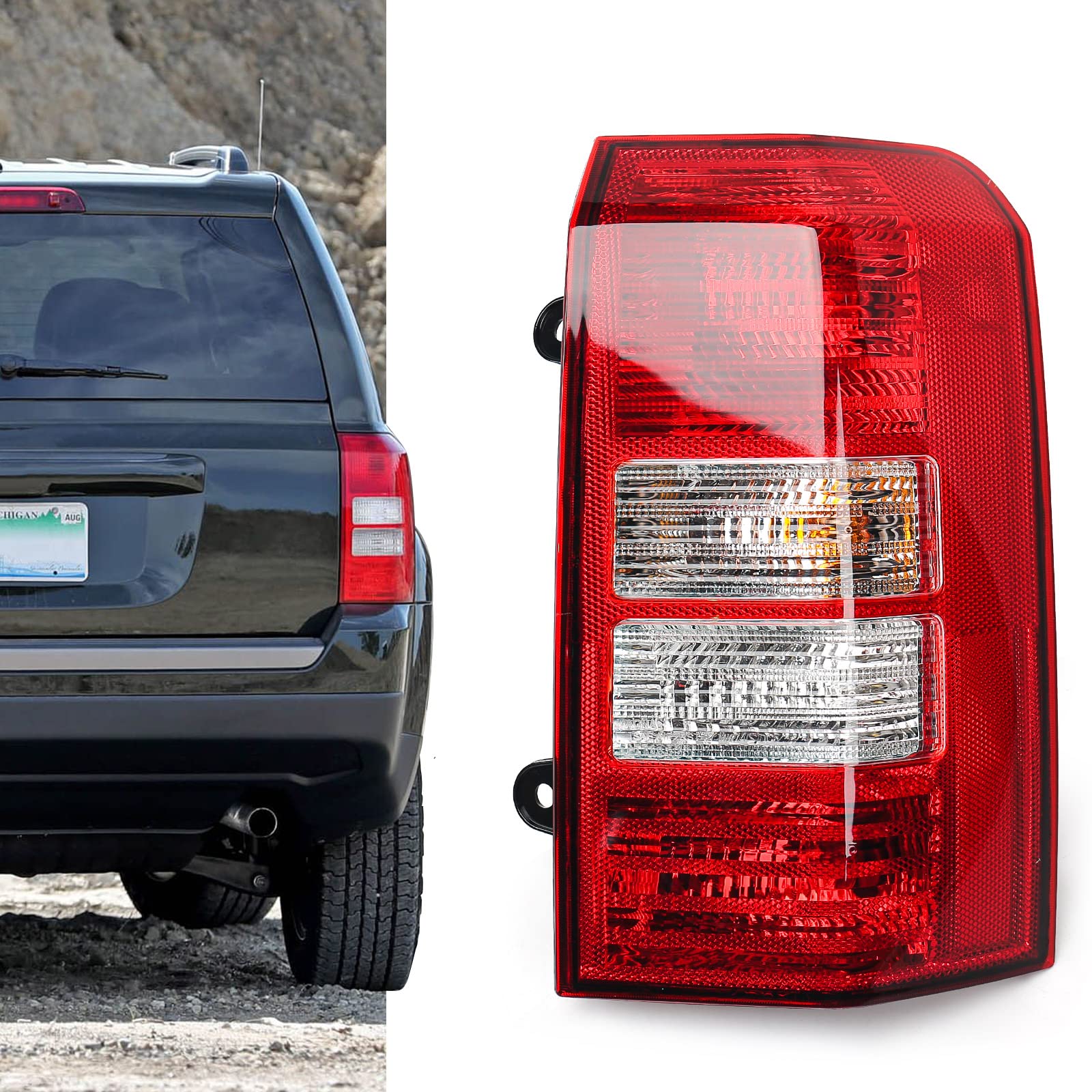Fione For Jeep Patriot Taillight Assembly 2008-2017 Stop Indicator Light Brake Rare Lamp Replacement Right Passenger Side Rh 516