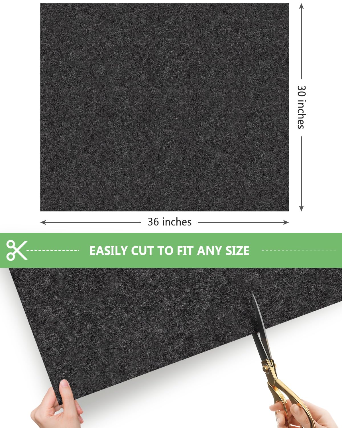 Kevenal Oil Spill Mat - 24x36 Inch Garage Floor Absorbent Pad, Gray Polyester, Model FM45-1 for Cars, Motorcycles, Golf Carts