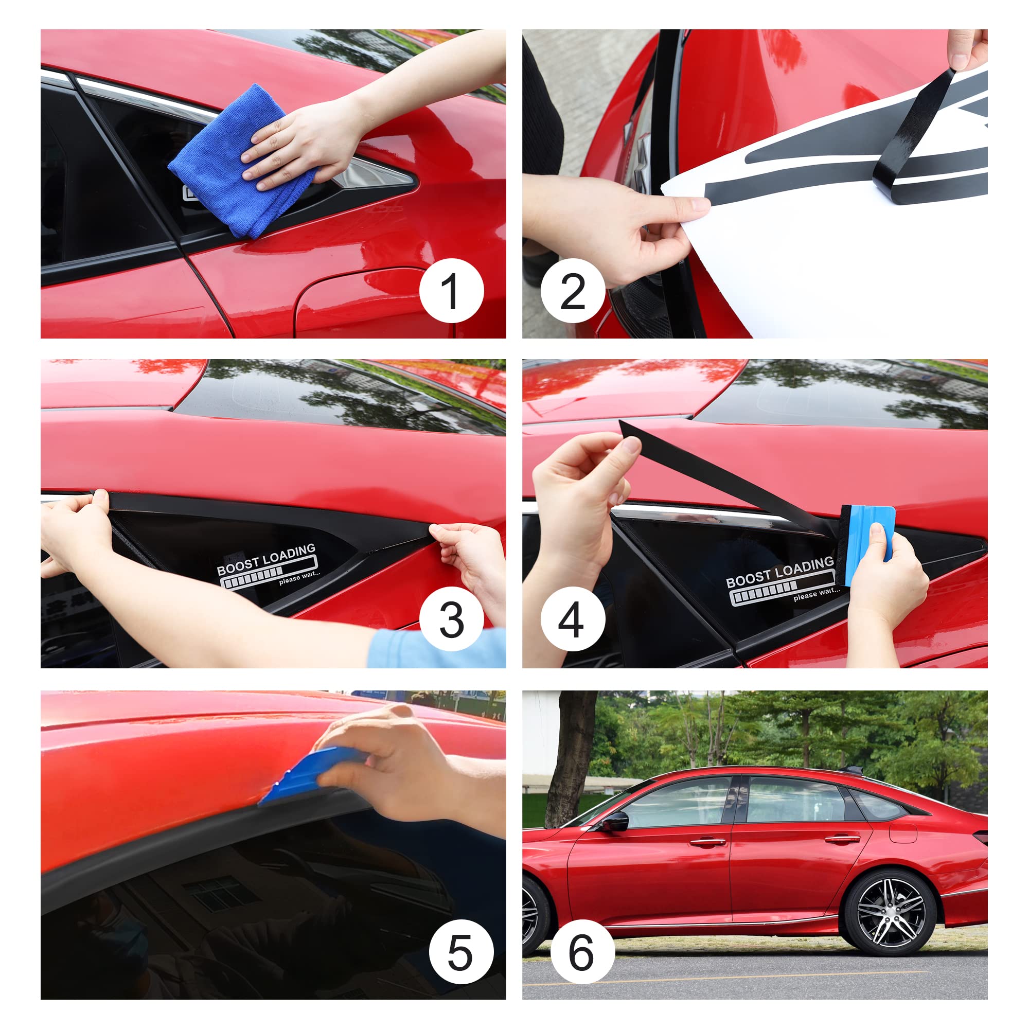 Tomall Car Window Edge Vinyl Stickers Compatible With Honda Accord Sedan 2018 2019 2020 2021 2022 Auto Window Cover Strip Trim A