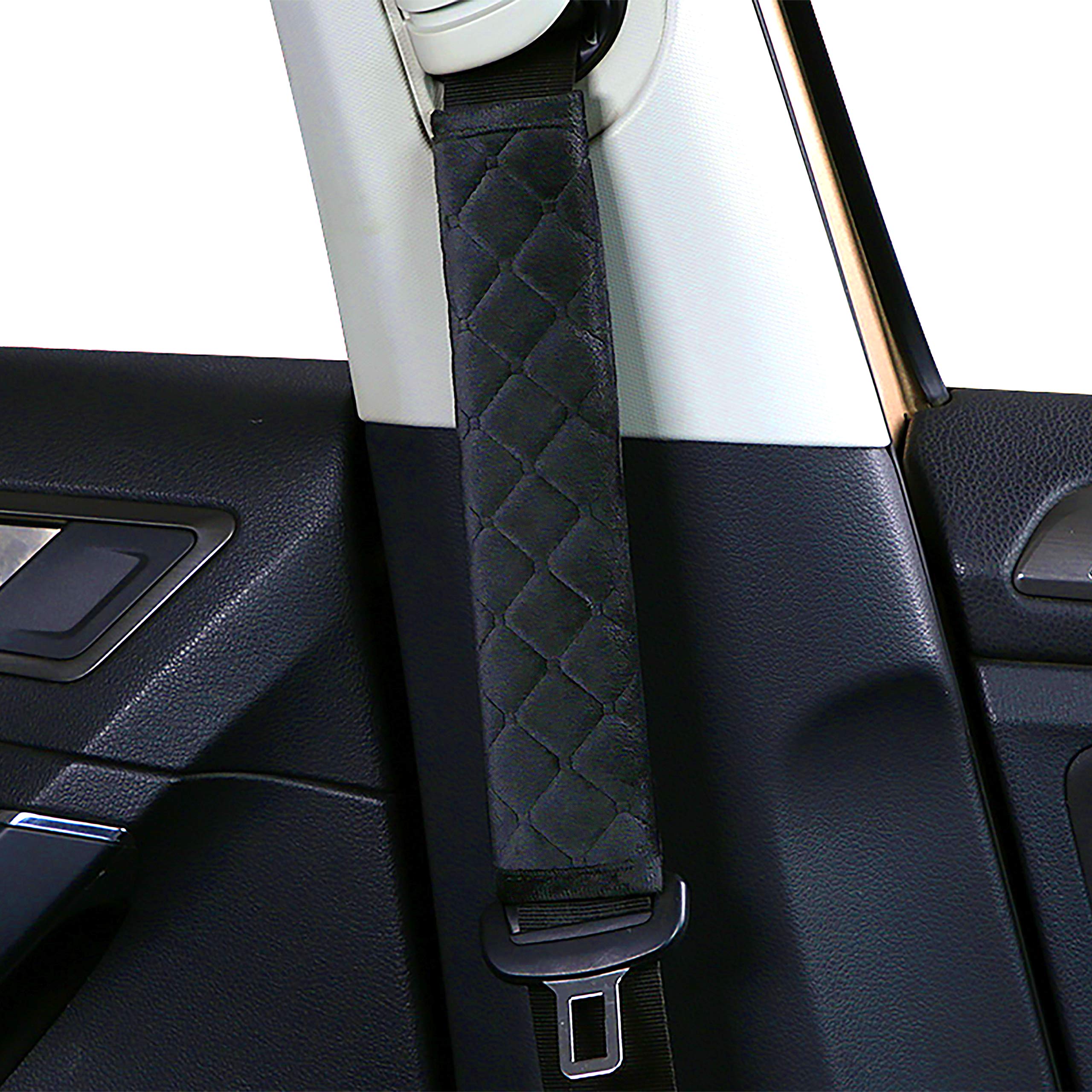 2Pcs Car Seat Belt Cover Pads,Shoulder Seatbelt Pads,For Adults And Children,For Car Seat Belt, Backpack,Laptop Computer Bag,Helps Protect You Neck And Shoulder From The Seat Belt Rubbing(Black)
