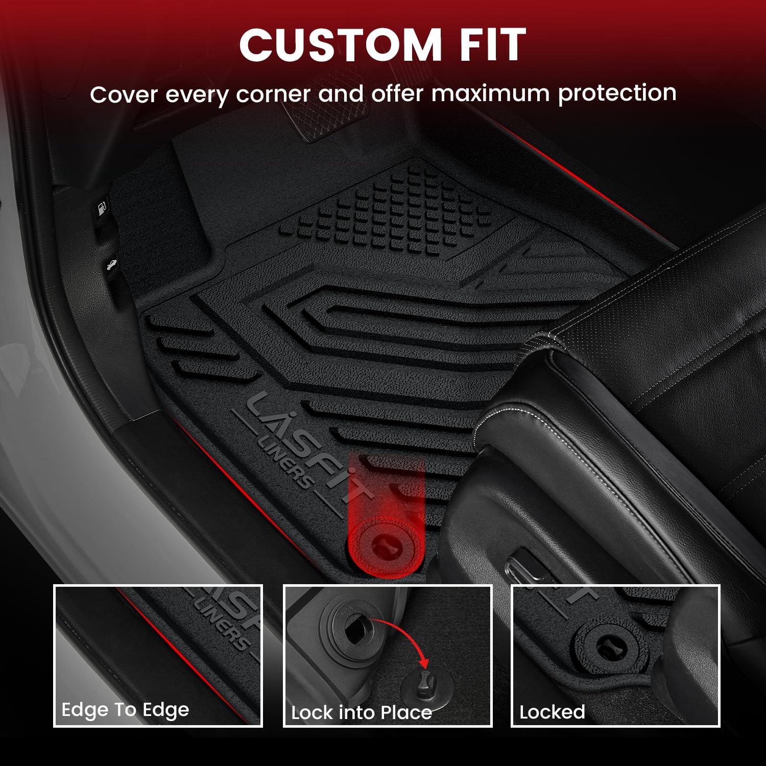 Lasfit Floor Mats & Trunk Mat For Honda Cr-V 2017-2022 (Not For Hybrid), All Weather Protection Tpe Floor Liners 1St & 2Nd Row &