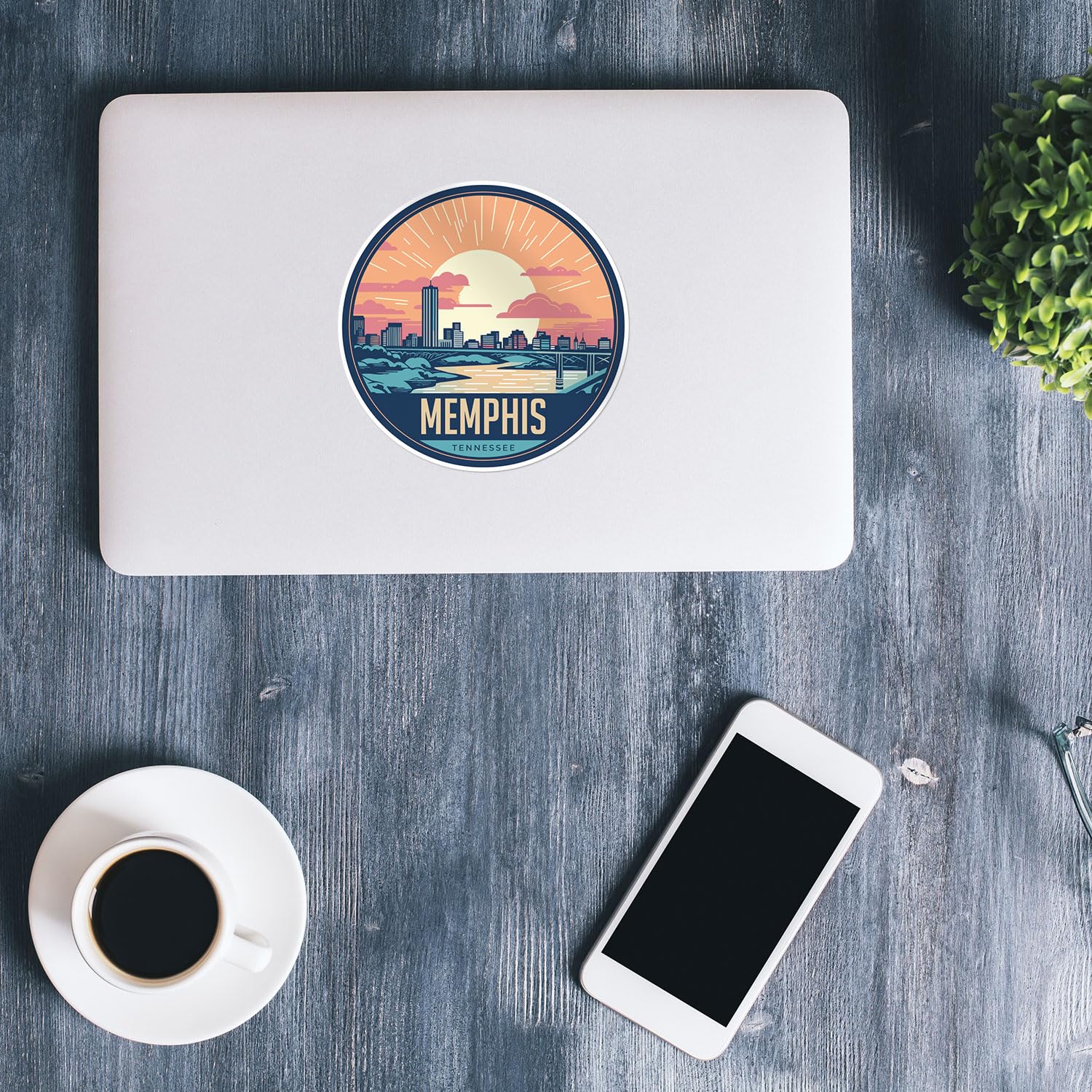 Memphis City Sticker - Waterproof Vinyl Decal for Car Bumper, Laptop, Water Bottle, Wall, and Window, Size - 5'' Longer Side