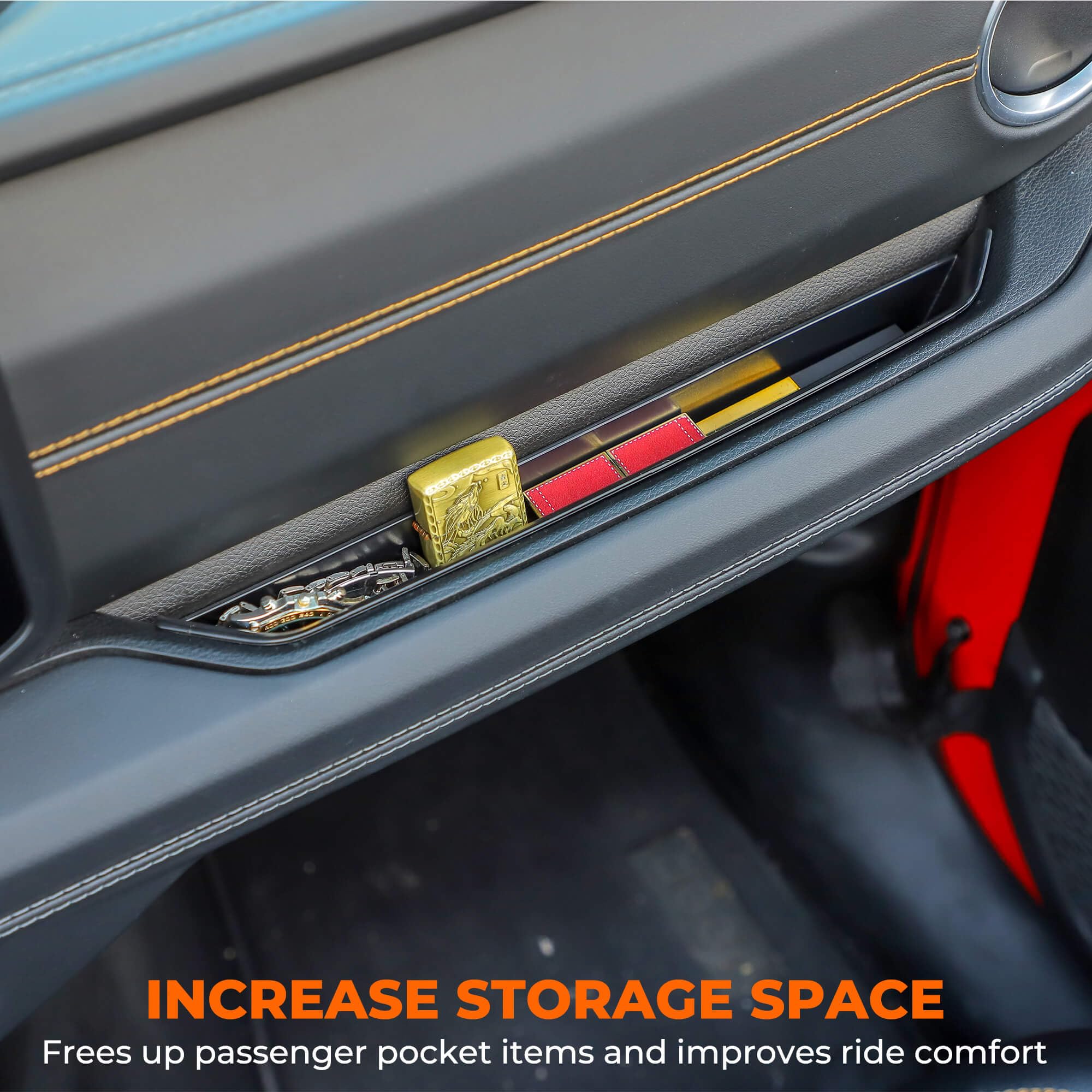 Savadicar Grab Bar Tray for 2024-2025 Jeep Wrangler & Gladiator, Black ABS Plastic, Passenger Side Storage Organizer, Model SAGB081881