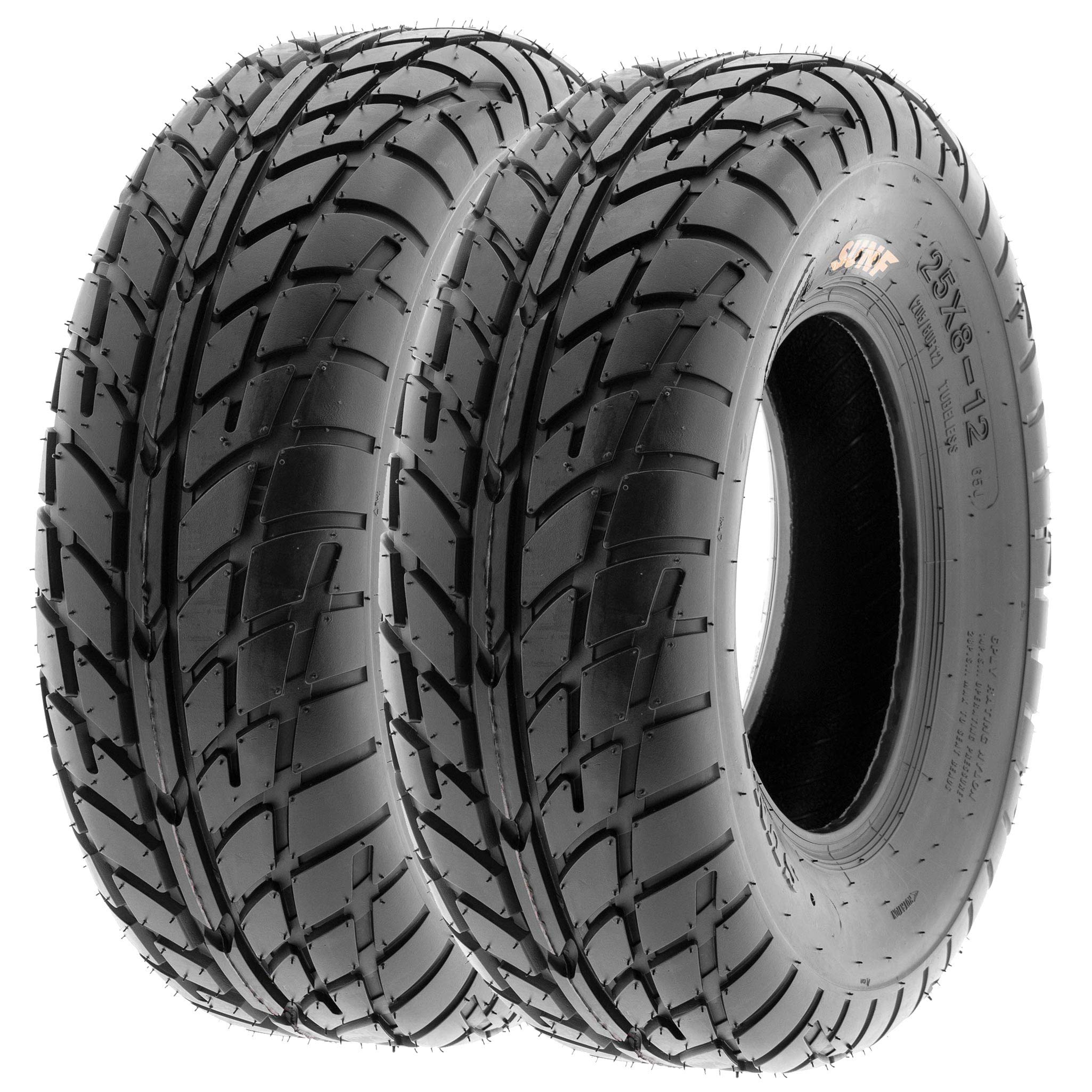 Set Of 4 Sunf A021 Tt Sport Atv Utv Flat Track Tires 26X8-14 Front & 26X10-14 Rear, 6 Pr, Tubeless