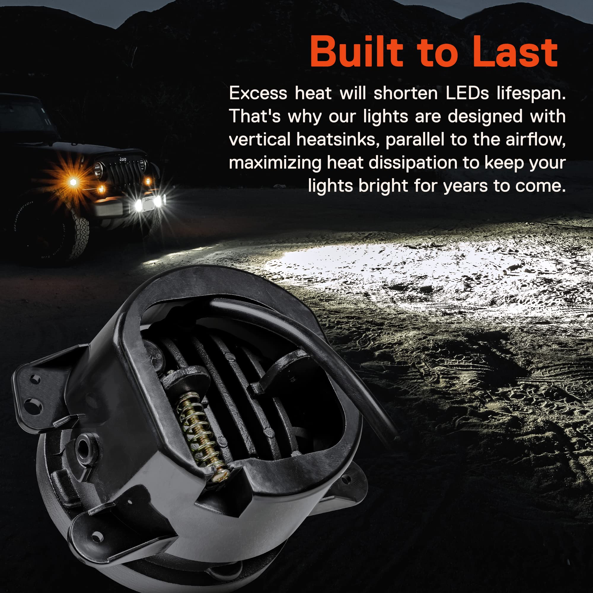True Mods 4'' 60W Led Fog Lights Replacement For 2007-2018 Jeep Wrangler Jk Unlimited Jku Sport S Rubicon Sahara Front Bumper Of