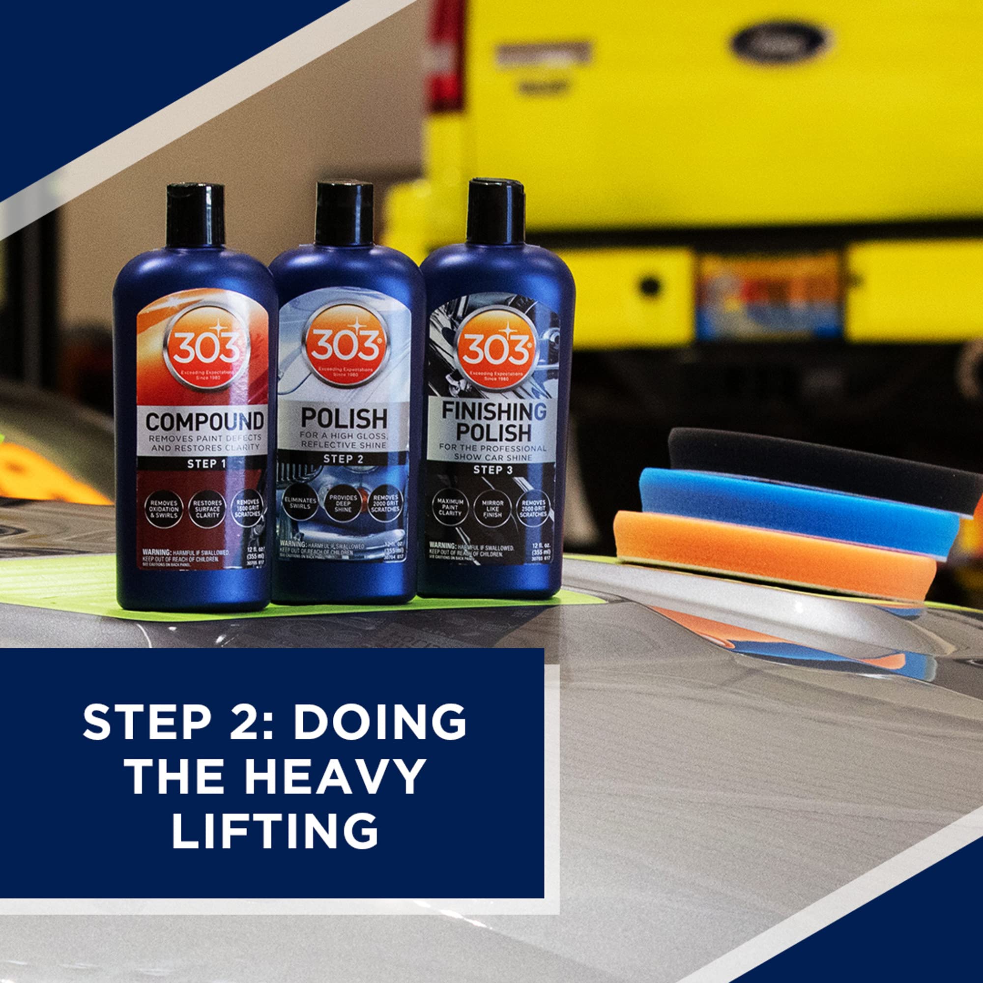 303 Polish - For High Gloss, Reflective Shine - Eliminates Swirls - Provides Deep Shine To Paint - Removes 2000 Grit Scratches (