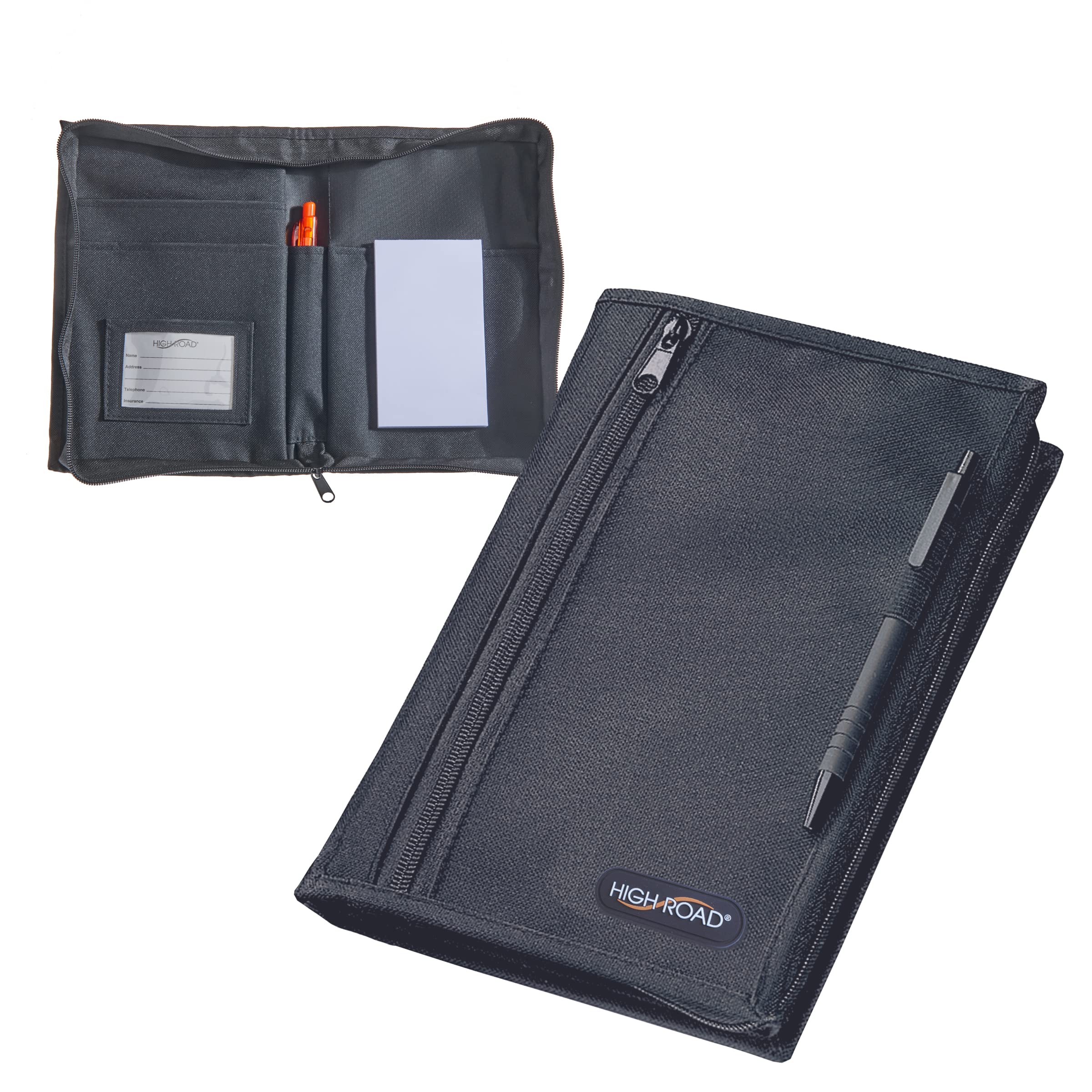 High Road Car Glove Box Organizer, Registration and Insurance Document Holder and Car Manual Holder with Flexible Secure Zippere