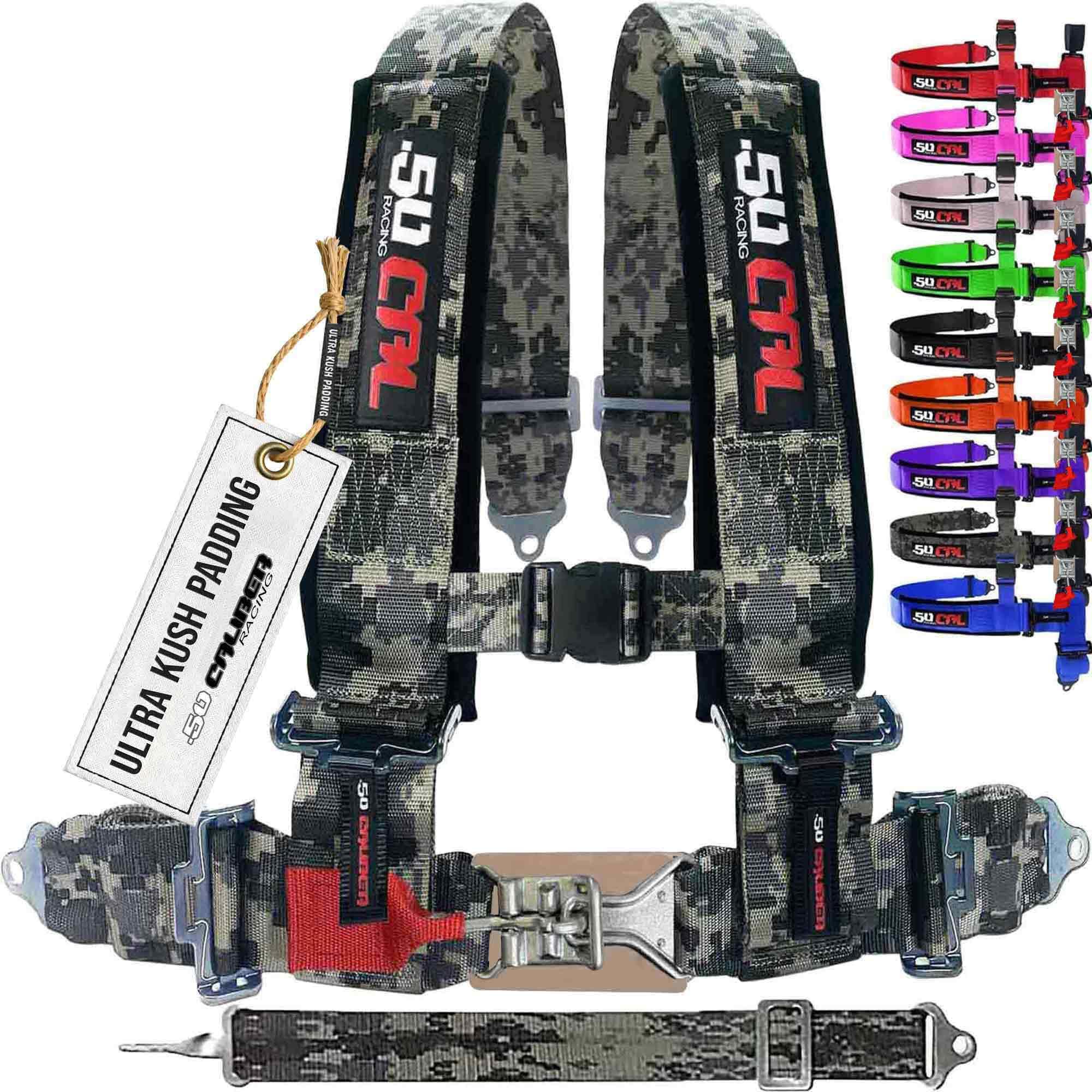 1pc Camouflage 5 Point Harness for Bucket Seat, Latch Release, 9 Color Options, Racing Harness 5 point, Race Car, UTV, RZR [6001