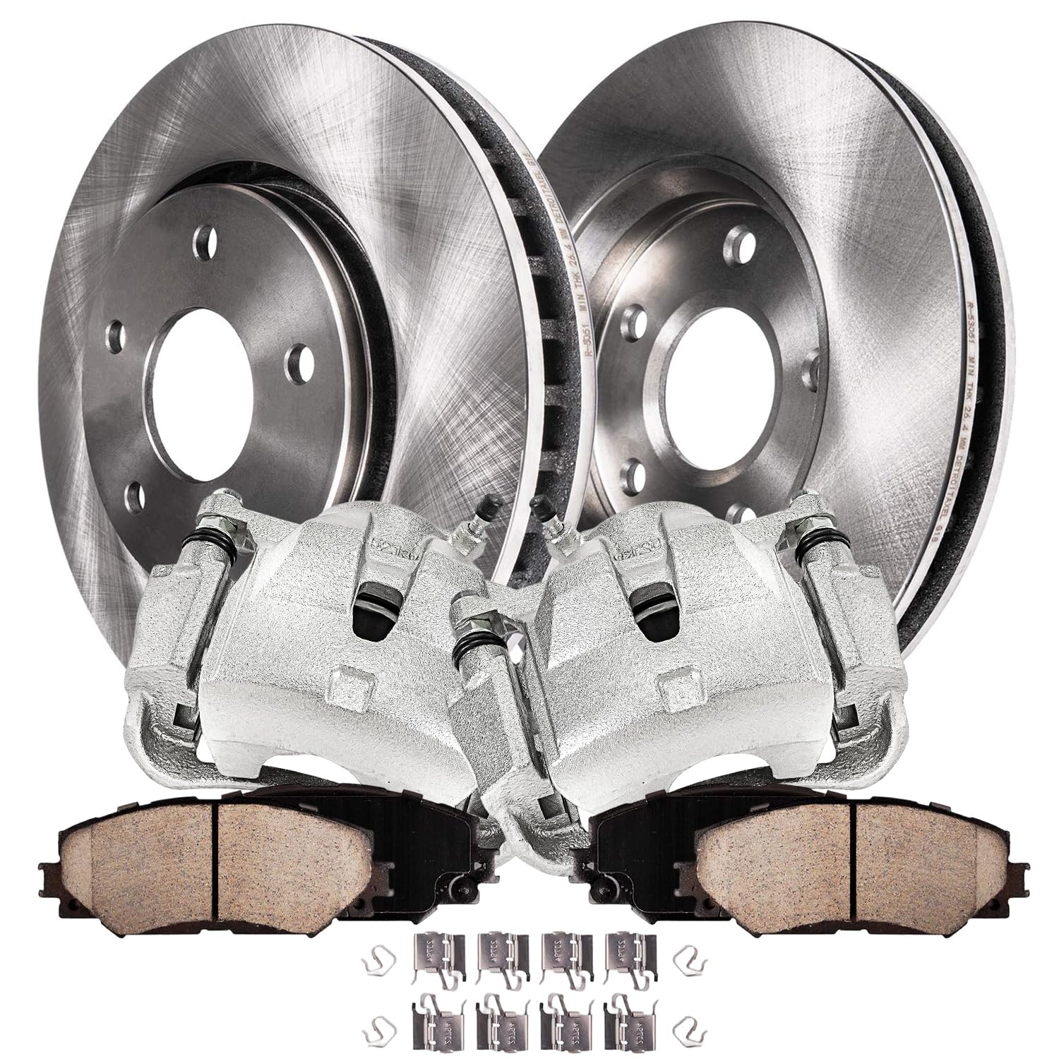Detroit Axle - Front Brake Kit for Toyota Rav4 Prius V Lexus HS250h Scion xB, Disc Brake Rotors Brake Calipers Ceramic Brake Pad