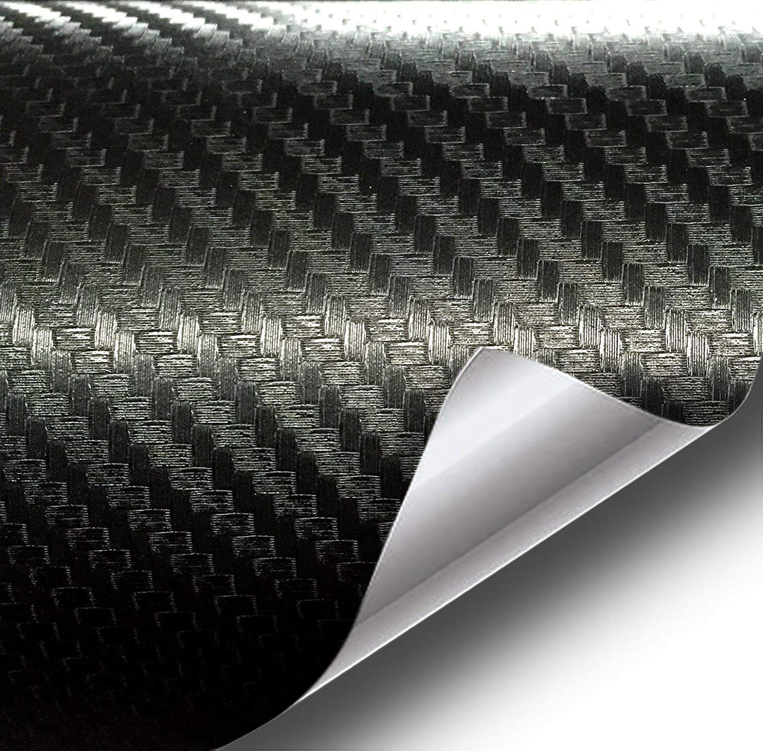 Vvivid Xpo Dry Deep Black 3D Carbon Fiber Vinyl Wrap Roll With Air Release Technology (1.49Ft X 5Ft)