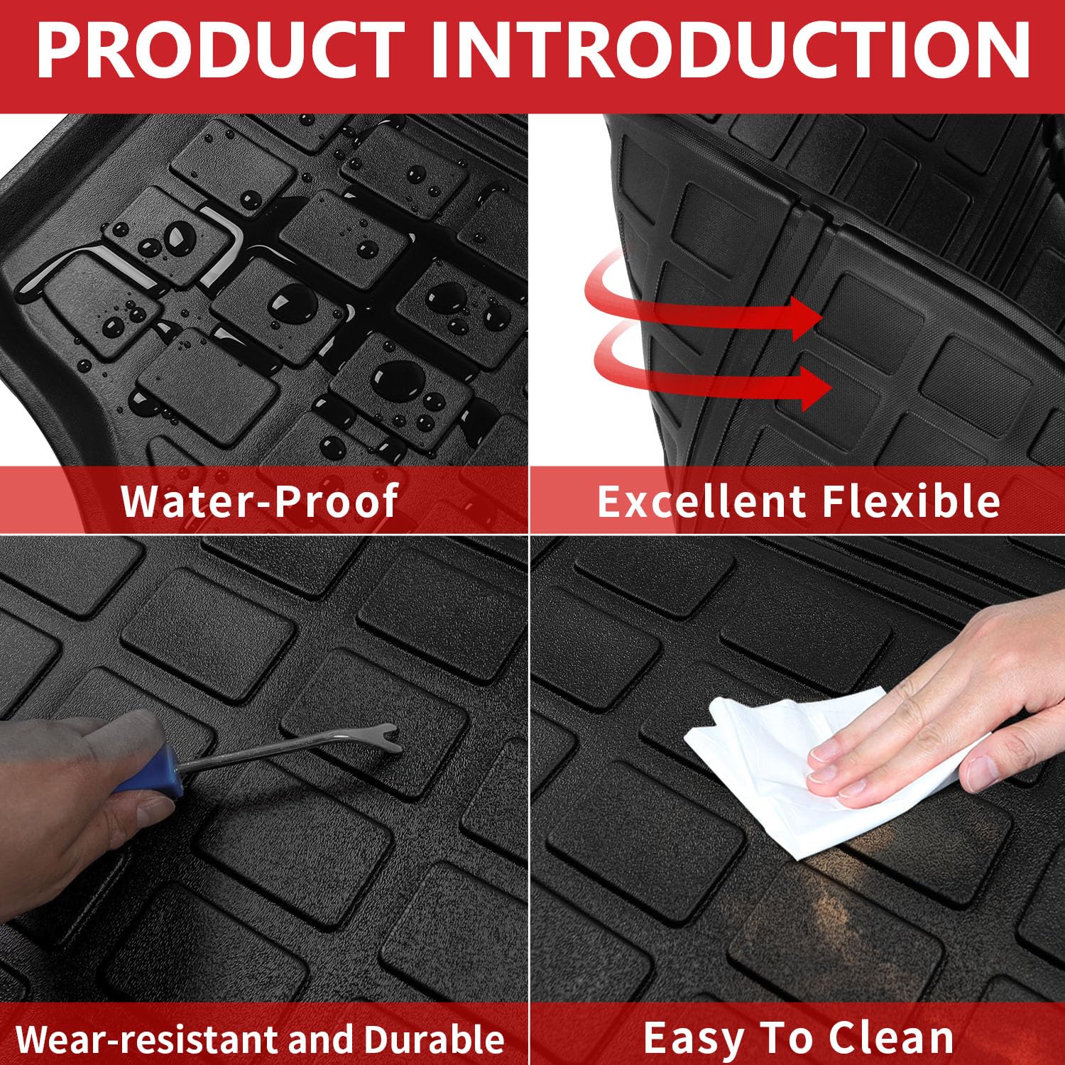 Xipoo Cargo Mat Compatible With 2013-2018 Toyota Rav4 Trunk Mat Cargo Liner Tpe Material Cargo Mat Replacement For 2013-2018 Toy