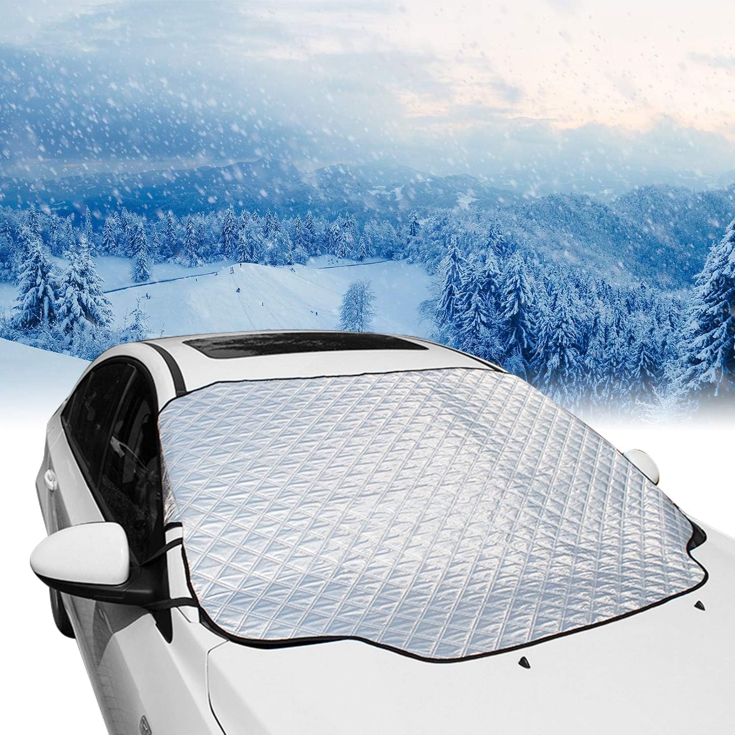Shrevi AllSeason Car Windshield Sunshade Cover HeavyDuty, Protective Windscreen Shield Against Snow, Ice, Frost, Sun, UV, Dust