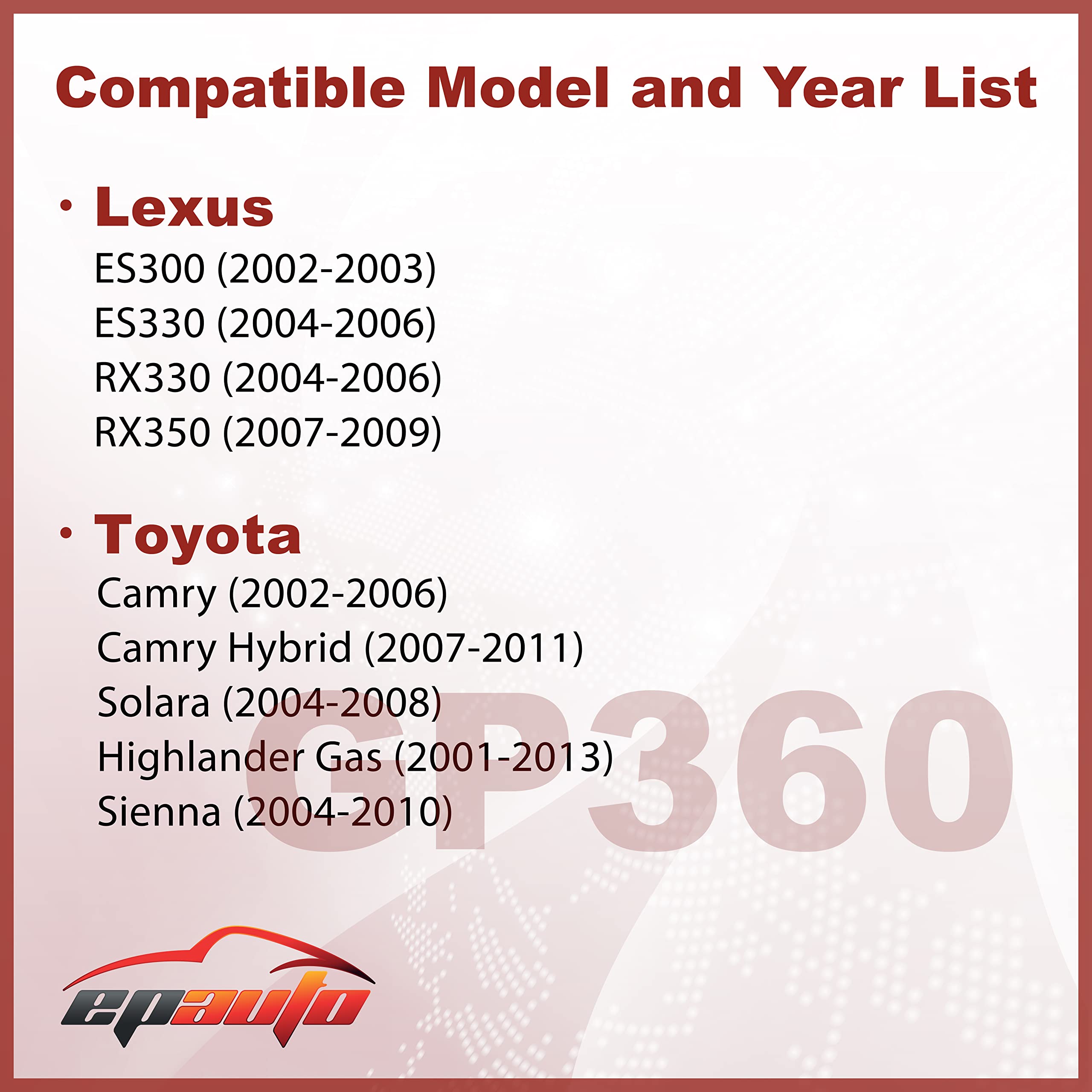 Epauto Gp360 (Ca9360) Replacement For Toyota/Lexus Rigid Panel Engine Air Filter