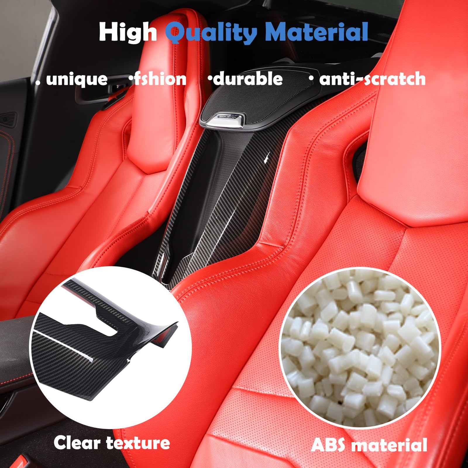 Carbon Fiber Pattern Phone Charger Cover Compatible With Chevrolet Corvette C8 2020-2023, Armrest Box Wireless Charging Cover Trim, Interior Center Armrest Accessories 1Pcs (Carbon Fiber Pattern)