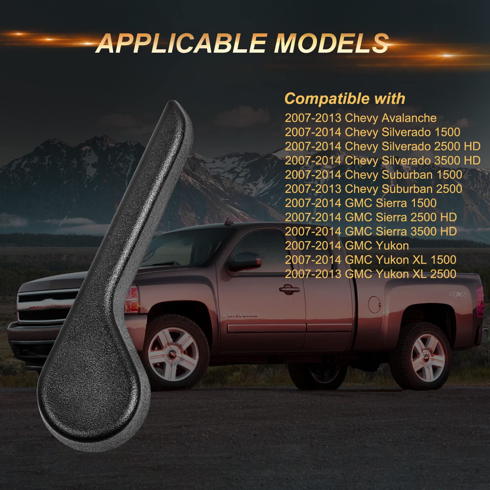 Bjyxshop Black Seat Recliner Handle Lever Seat Back Adjustment Front Left Driver Side Replacement For Chevy Silverado Suburban 2