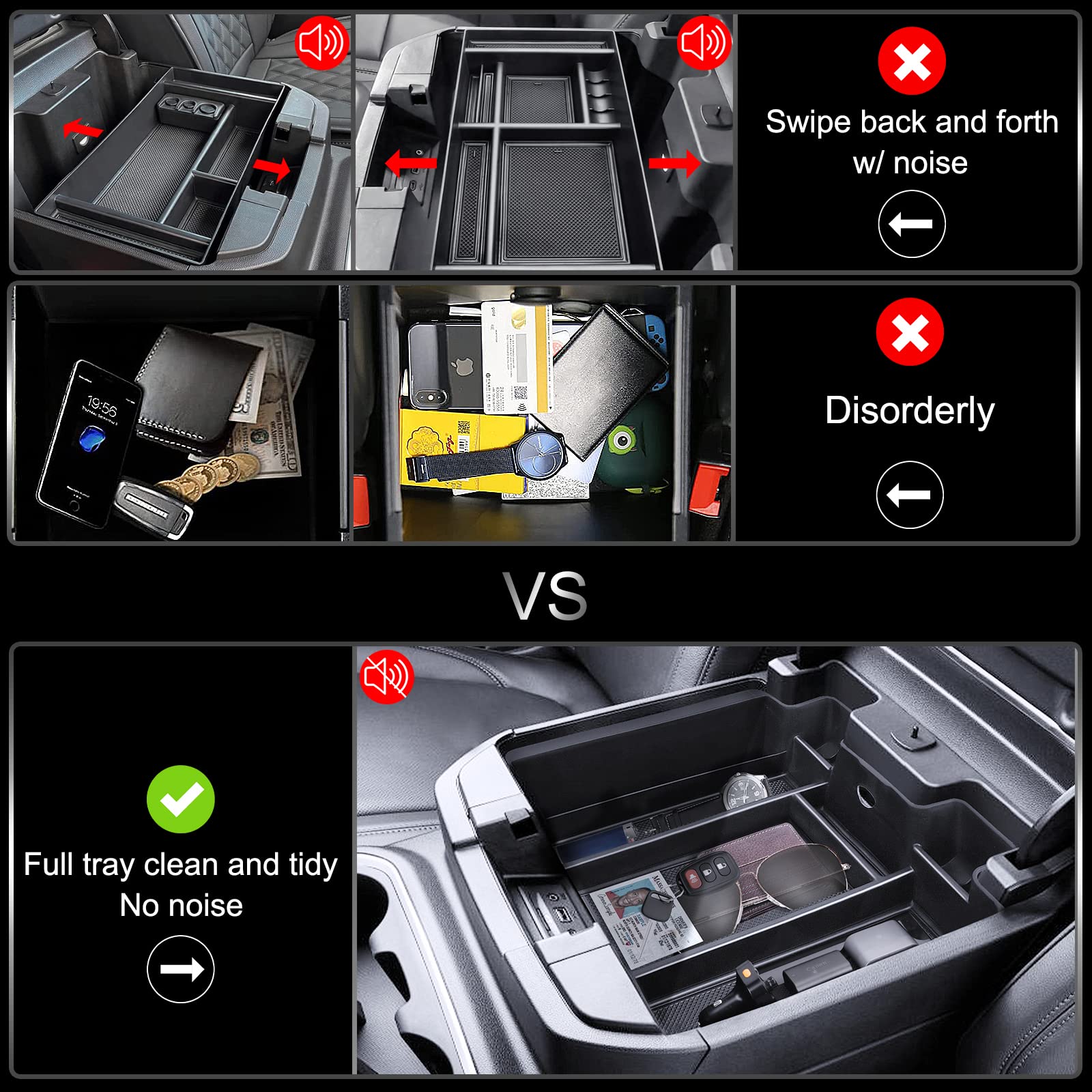 Center Console Organizer Compatible With 2019-2022 Gmc Sierra/Chevy Silverado 1500 And 2020 2021-2023 Sierra/Silverado 2500Hd/35