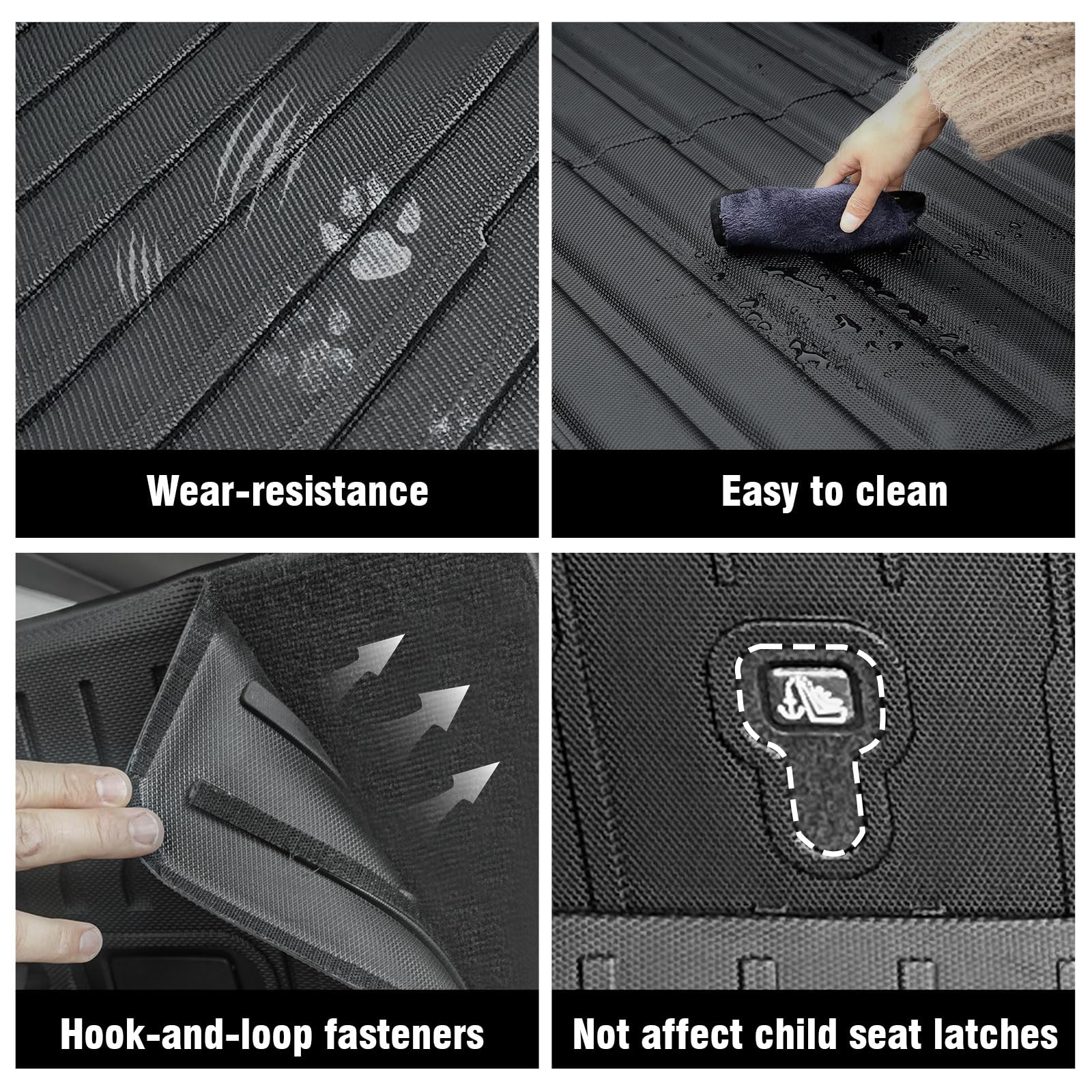 JOULARISE Backrest Mats for Honda CRV 2023-2025, TPE All Weather Seat Protectors, Hybrid, Black