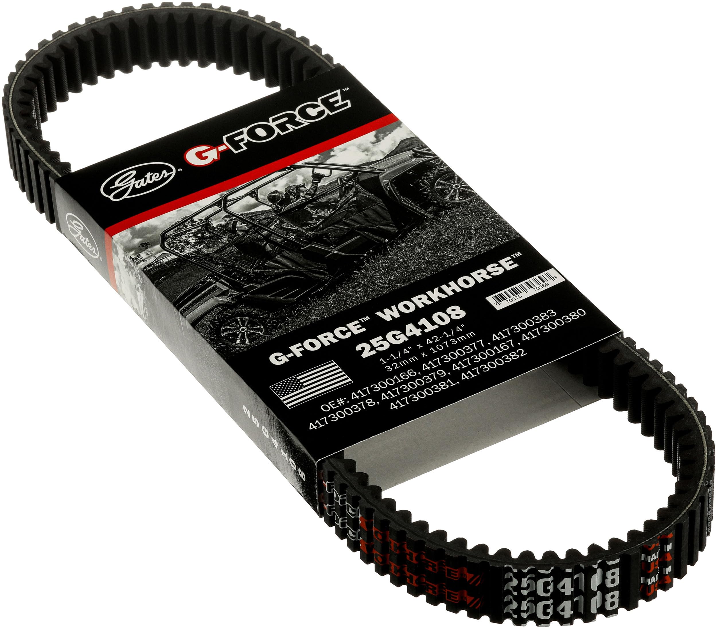 Gates 25G4108 G-Force Workhorse Continuously Variable Transmission (CVT) Belt