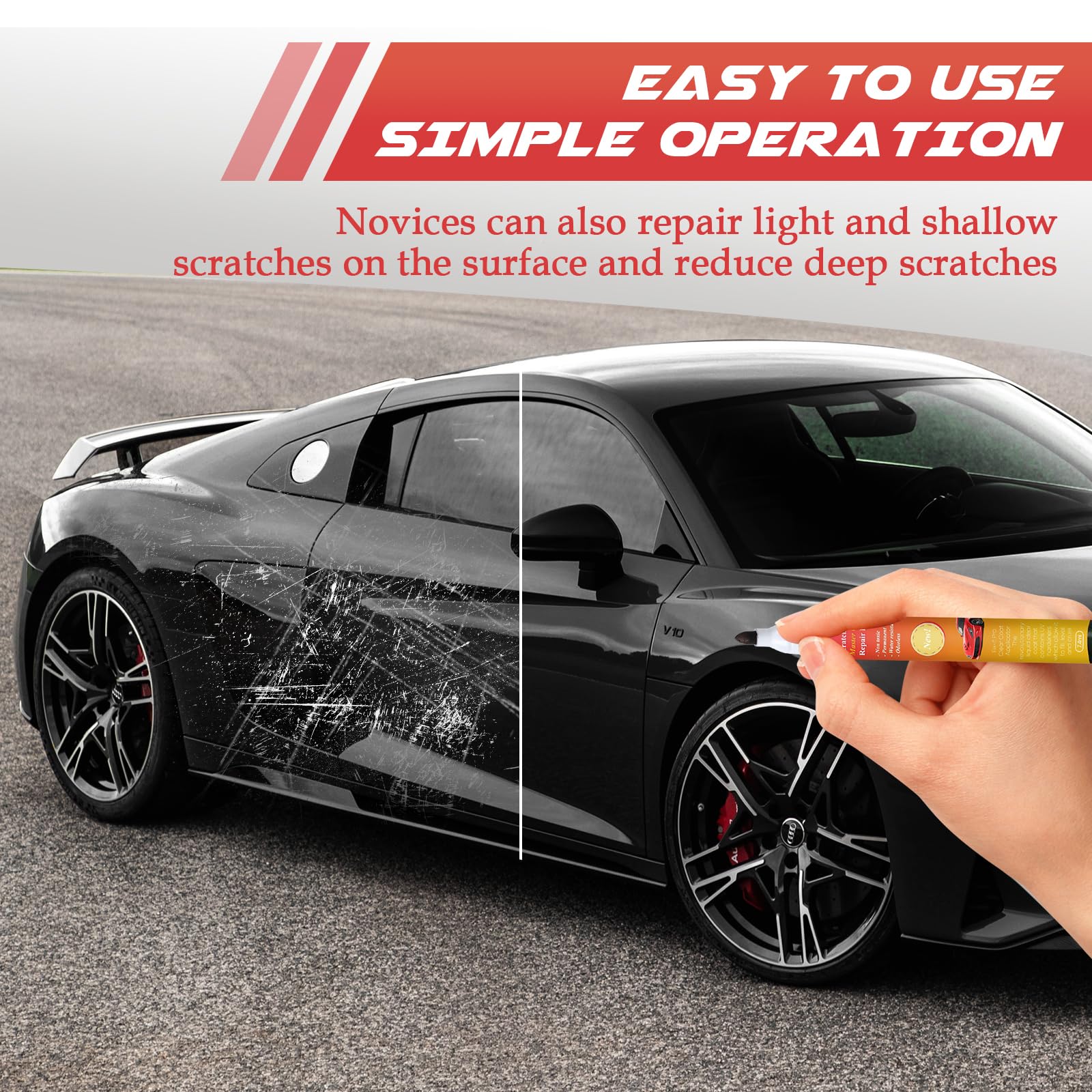 3pc Magic Car Scratch Removal Pen & Weatherproof Touch Up Paint Pen Car Scratch Remover Pen for dark Car -The Magic Pen black Ca