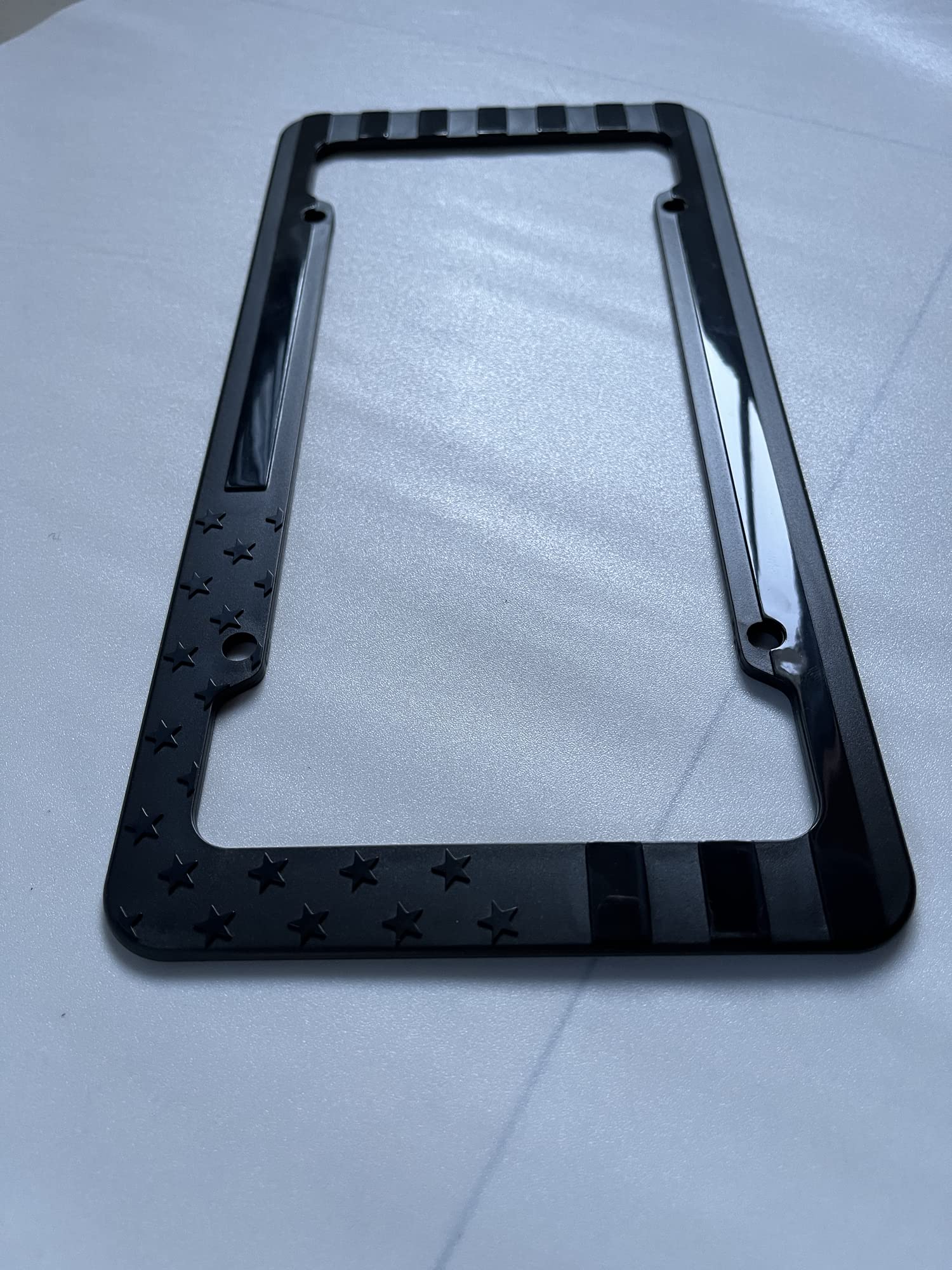 Usa Flag License Plate Frame Embossed 3D Black American Stars And Strips For Car Suv Truck
