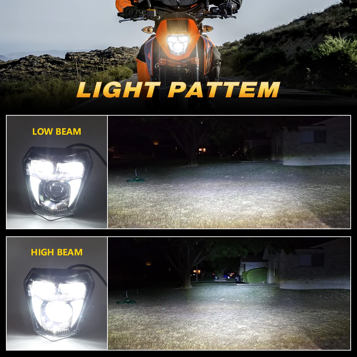 LX-LIGHT 65W LED Headlight Hi/Lo Beam DRL Compatible with Dirt Bikes Off Road XC SX SX-F SXF EXC EXC-F Dirt Pit Bike ATV