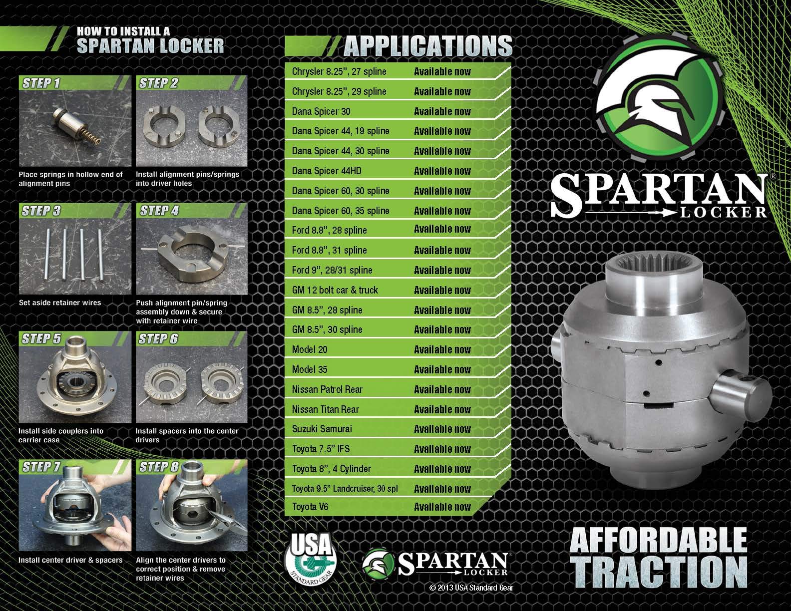 Usa Standard Gear Spartan Locker For Toyota 8' Differential With 30 Spline Count, Includes Heavy-Duty Cross Pin Shaft