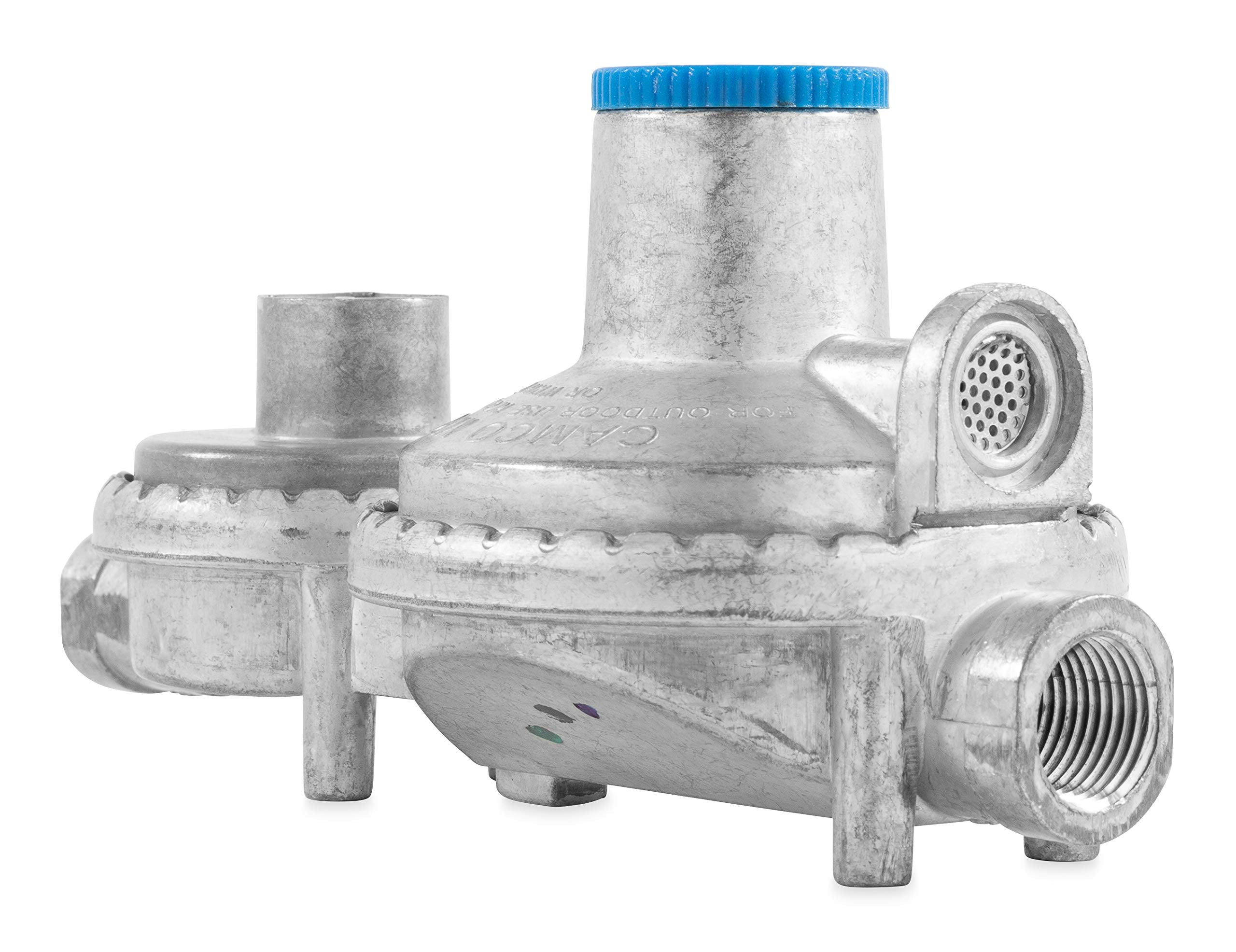 Camco 59313 Vertical Two Stage Propane Regulator , Gray
