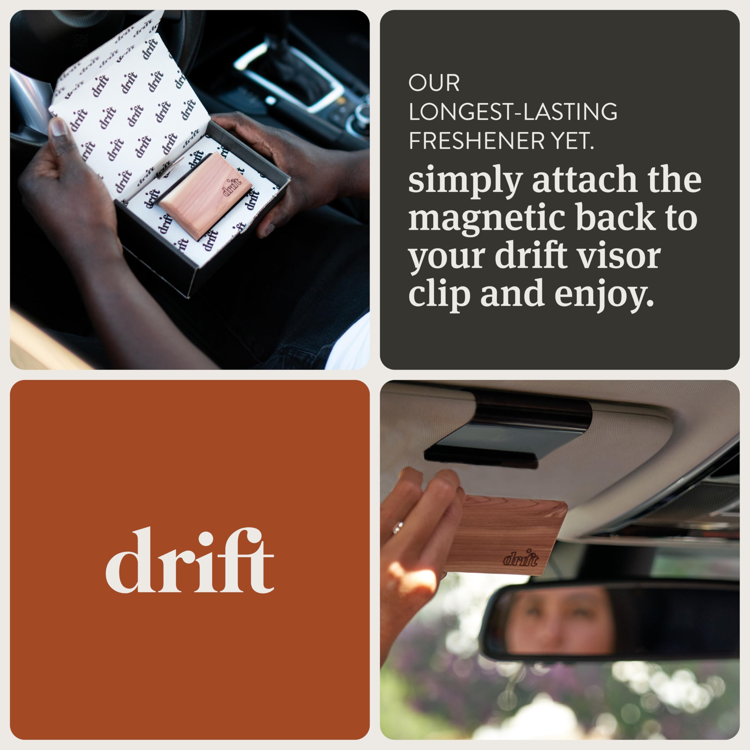 Drift Car Air Freshener - Pine Scent - 3.39 oz - Long Lasting Odor Eliminator - Clean Ingredients - Metal Clip - WD-PINE-SK-AMZ