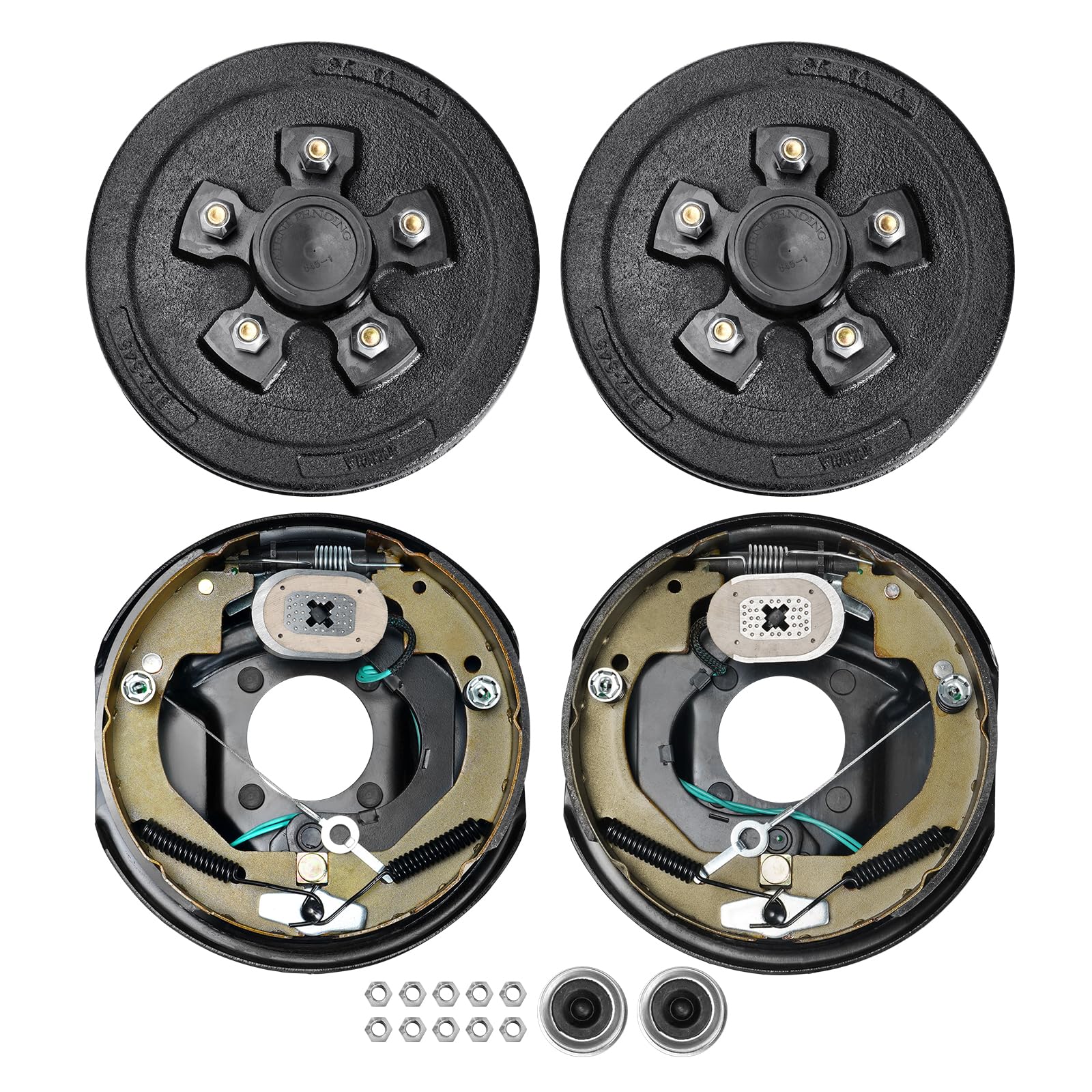VEVOR Trailer Hub Drum Kit with 10" Electric Brakes, 3500 lbs Axle, 5 on 4.5" B.C., Grey, Model BF10-Z01AB