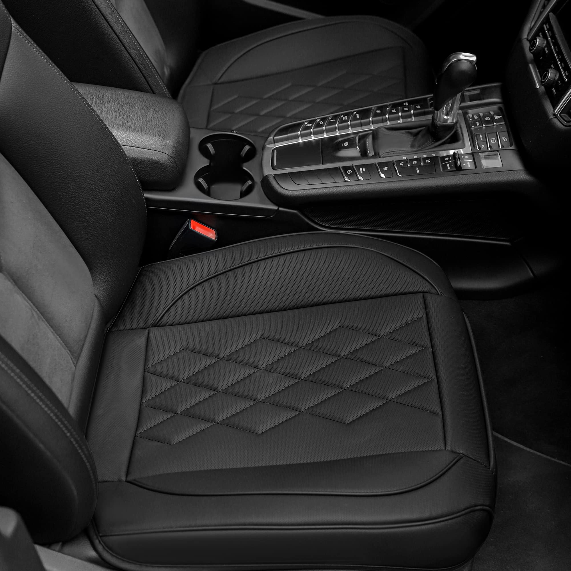 Jojobay 2Pack Leather Car Seat Cover,Bottom Seat Covers For Cars,Front Seat Protector,Fit For 95% Of Vehicles - Padded,Anti-Slip