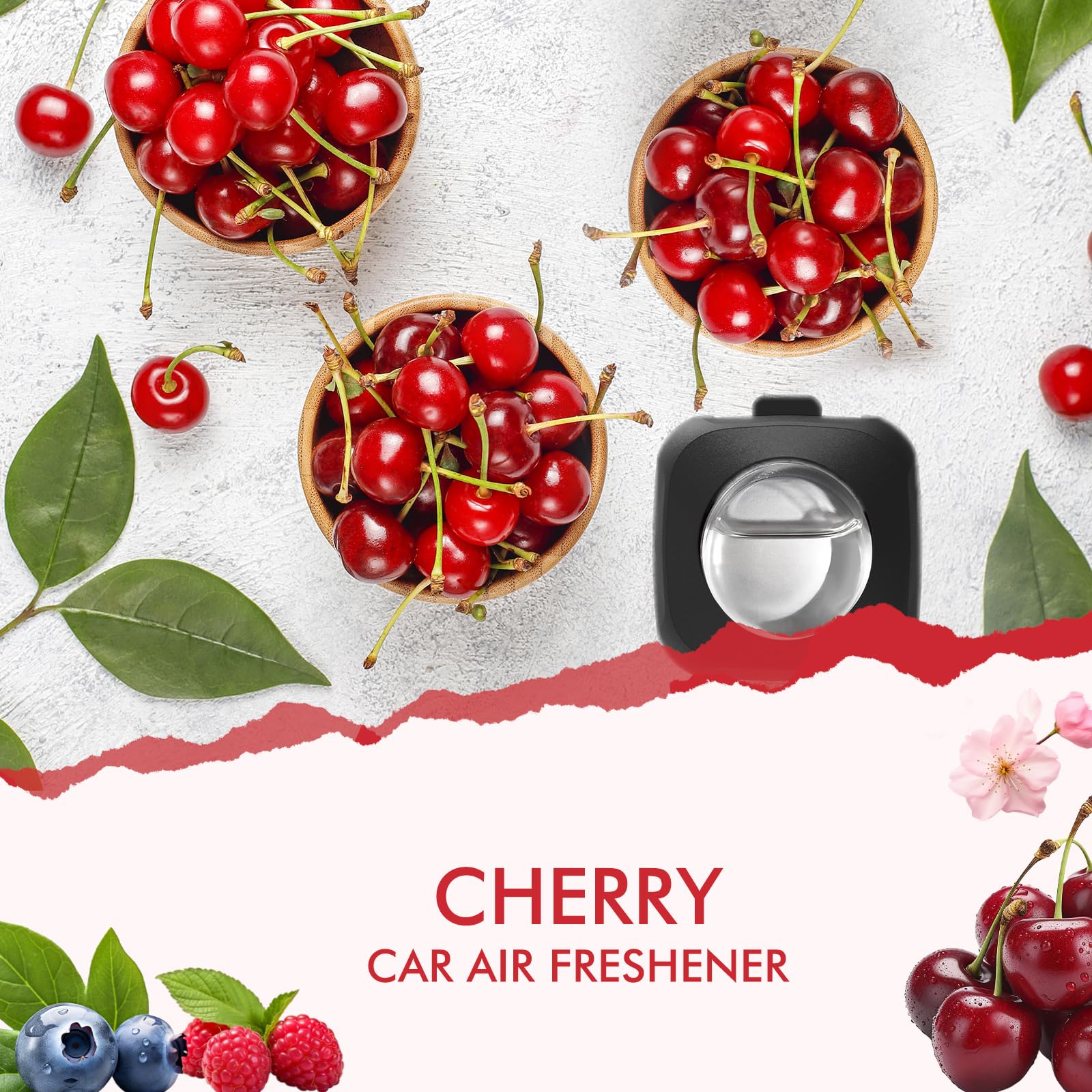 Car Air Fresheners, 6 Pack, Cherry, Car Fresheners Vent Clips, Long Lasting Air Freshener For Car, Car Refresher For Men Women