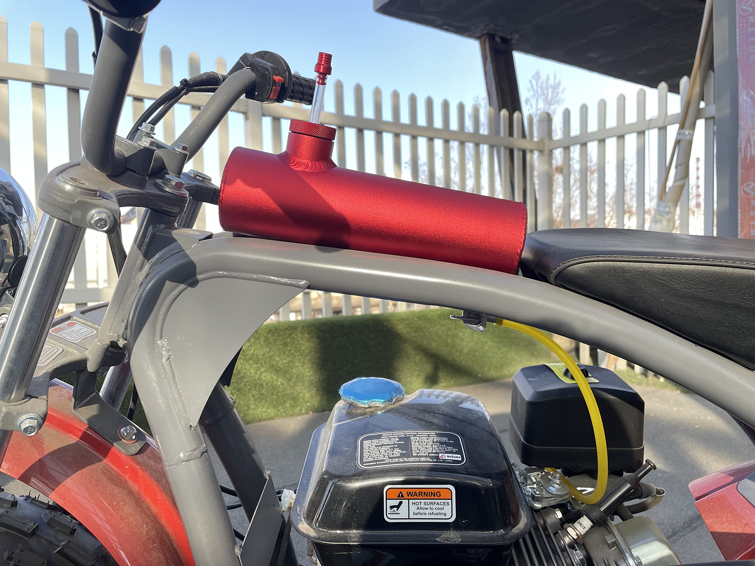 SJVLXHI Red Gas Tank Aluminum Cylinder 10'' For Coleman Powersports CT200U BT200X CT200u-ex,For Predator 212cc 196cc/6.5HP Go Ka
