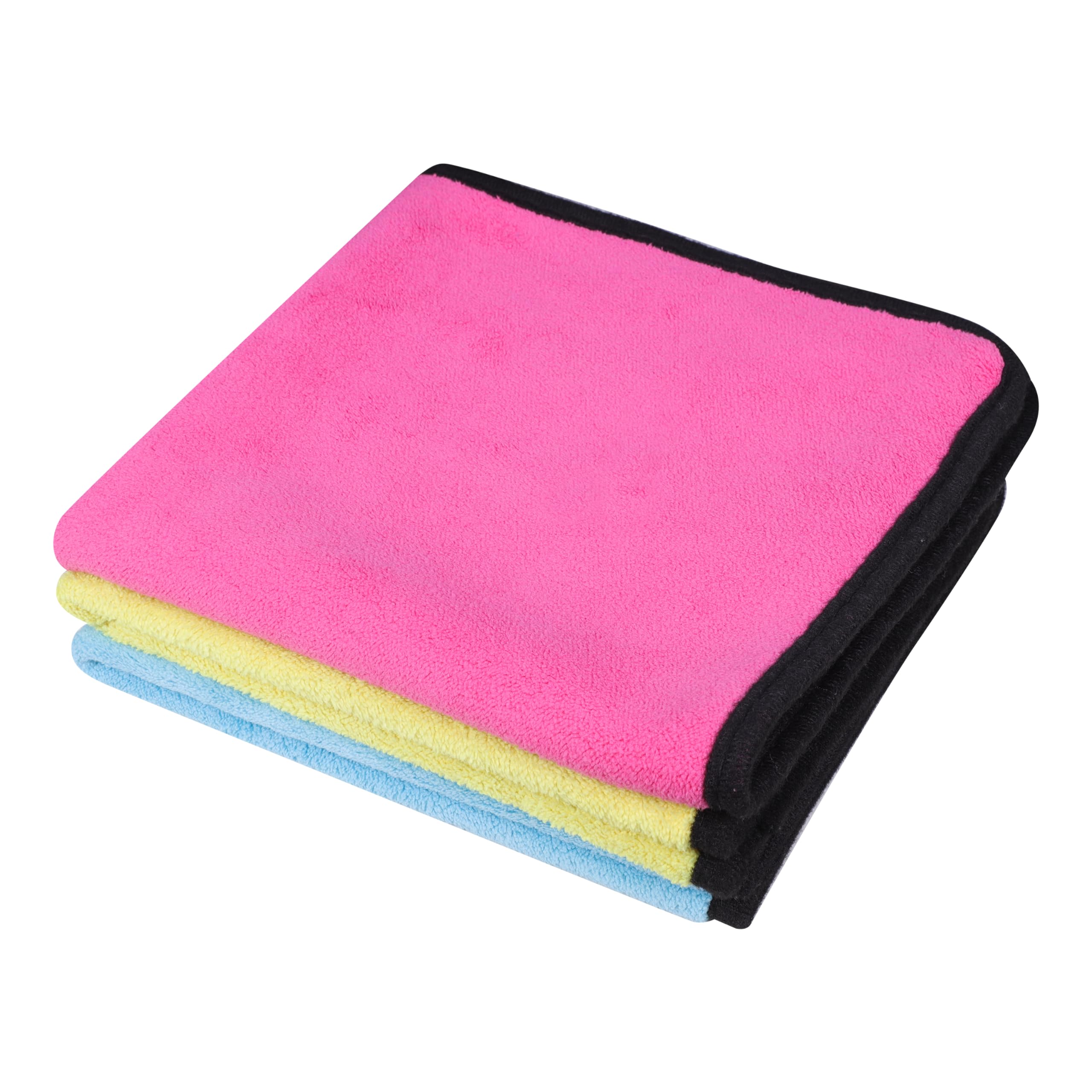 Autofy 500GSM  40cm x 40cm  [Pack of 3]  Microfiber Cloth Double Sided Microfiber Cloth for Car Lint Free Super Soft Plush Ca