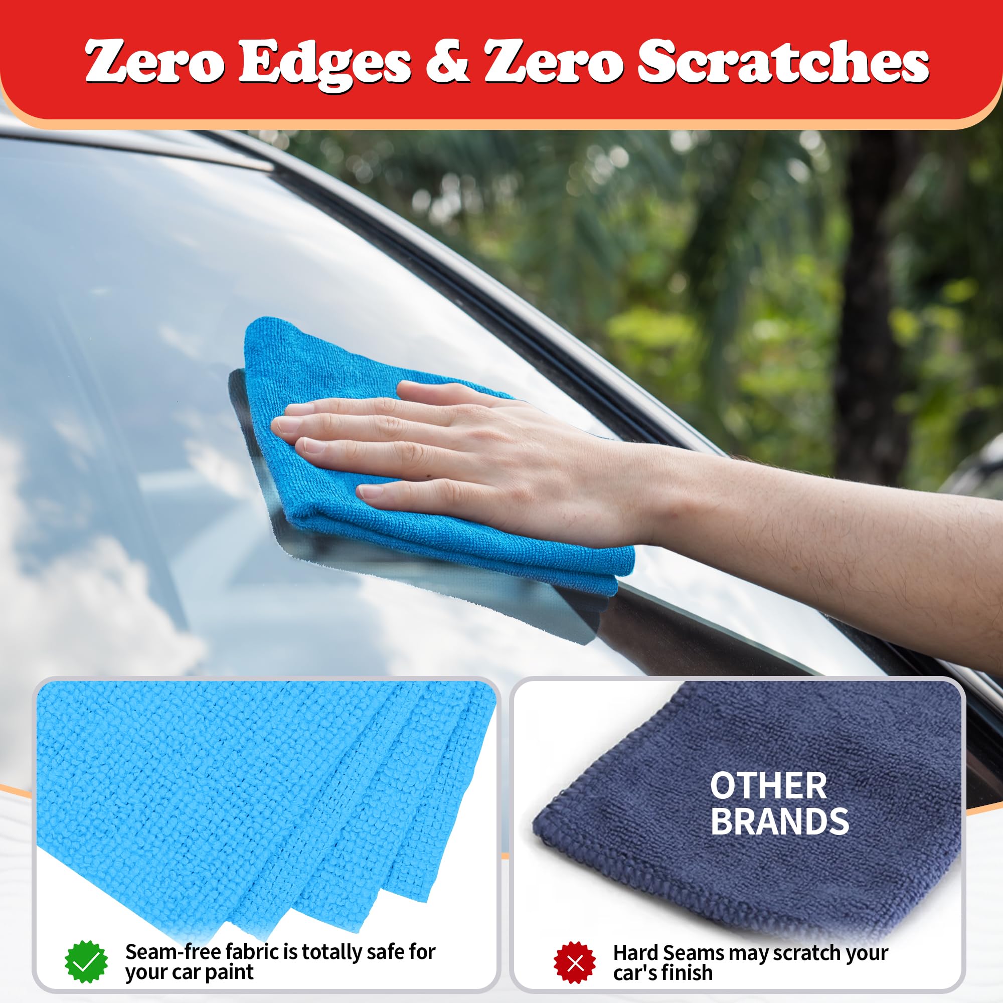 Fixsmith Shop Towels, Microfiber Cleaning Cloth Bulk, 24 Pack Microfiber Towels For Cars, All-Purpose Absorbent Cleaning Rags, D