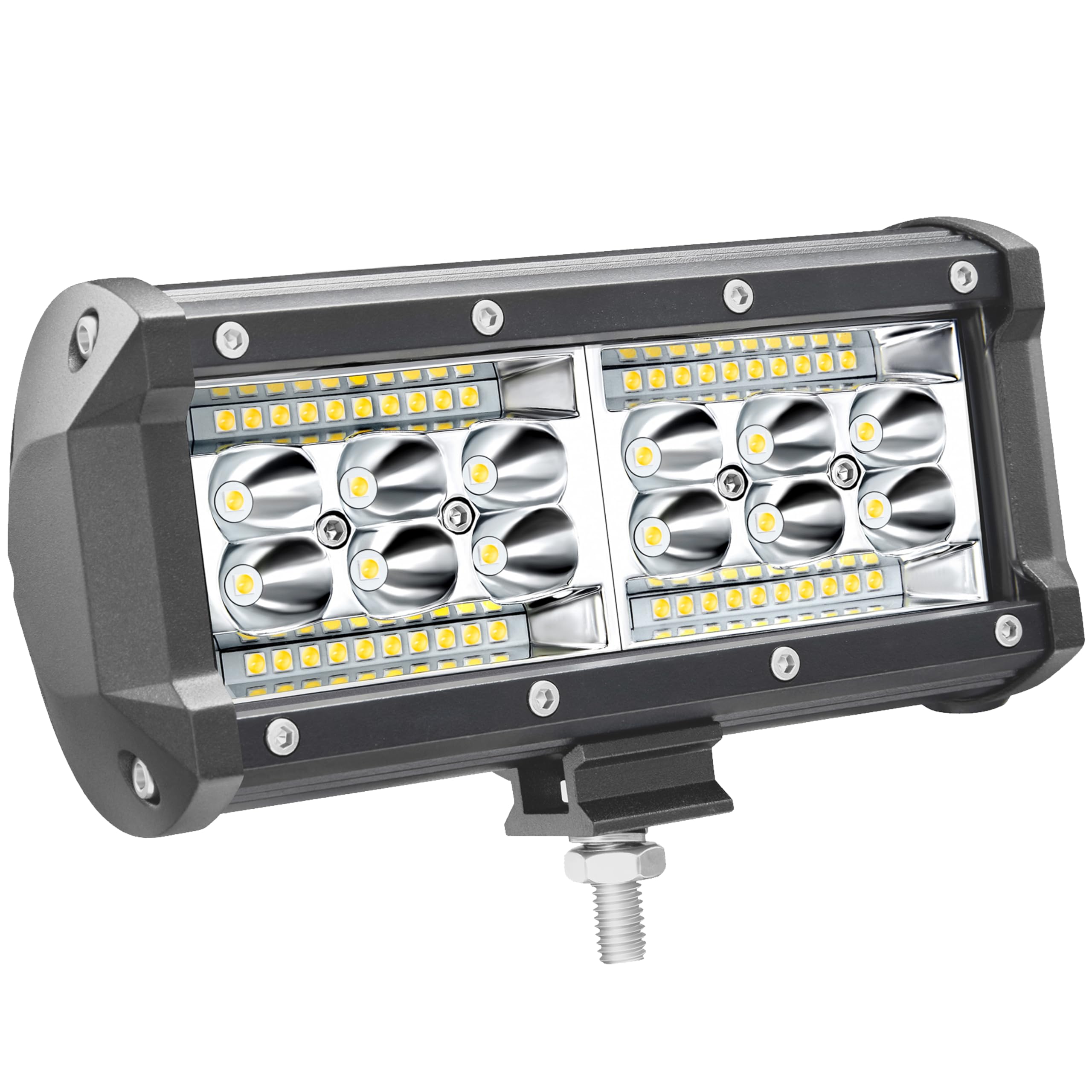 7 Inch LED Light Bar, 24W 2400lm 12V 24V LED Light Pods for Truck Tractor, Spot Flood Combo Beam Off Road Fog Lights for ATV Gol