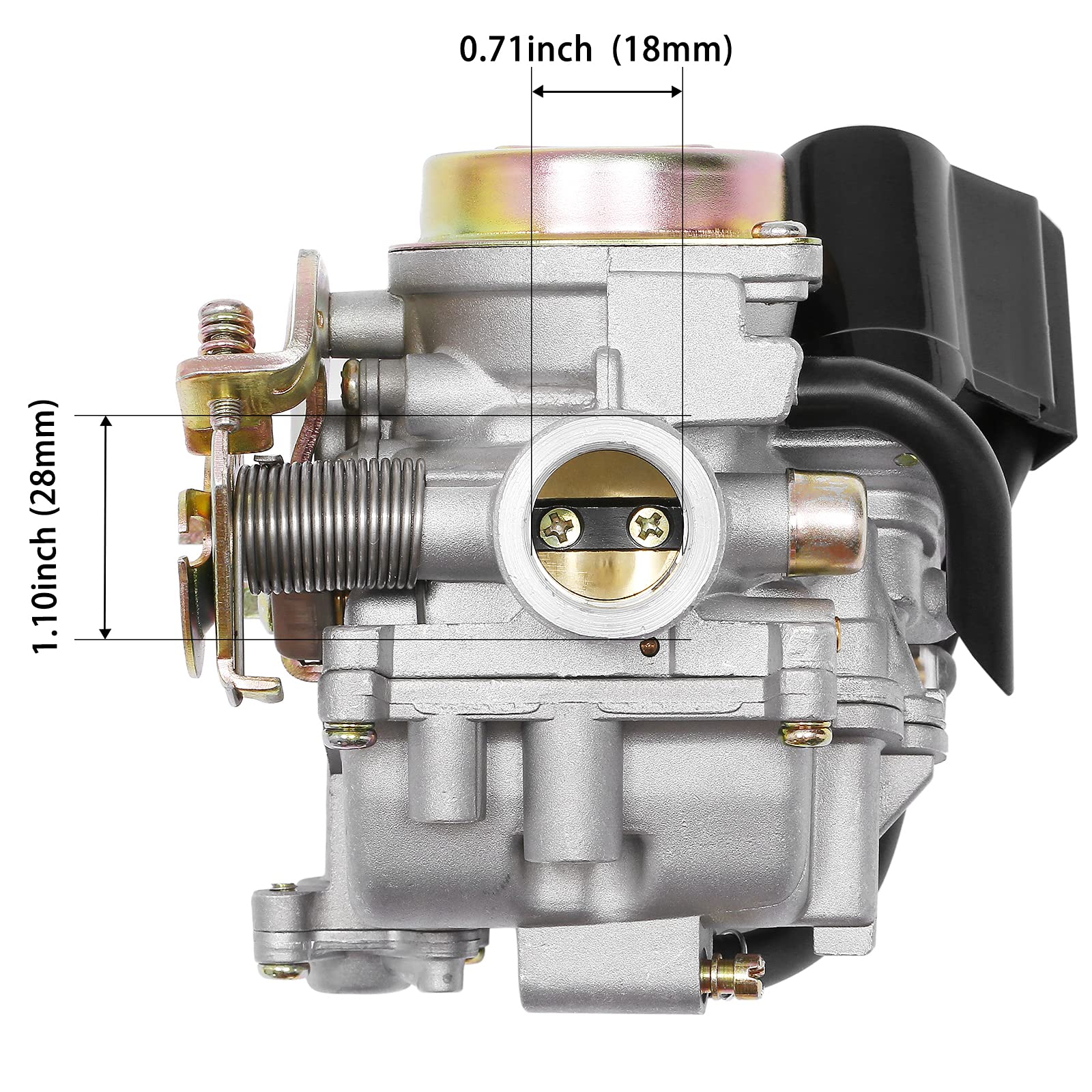 ATRACYPART GY6 50cc Carburetor PD18J 18mm for 4 Stroke 49cc 50cc 80cc Moped Engine with Intake Manifold, Fuel