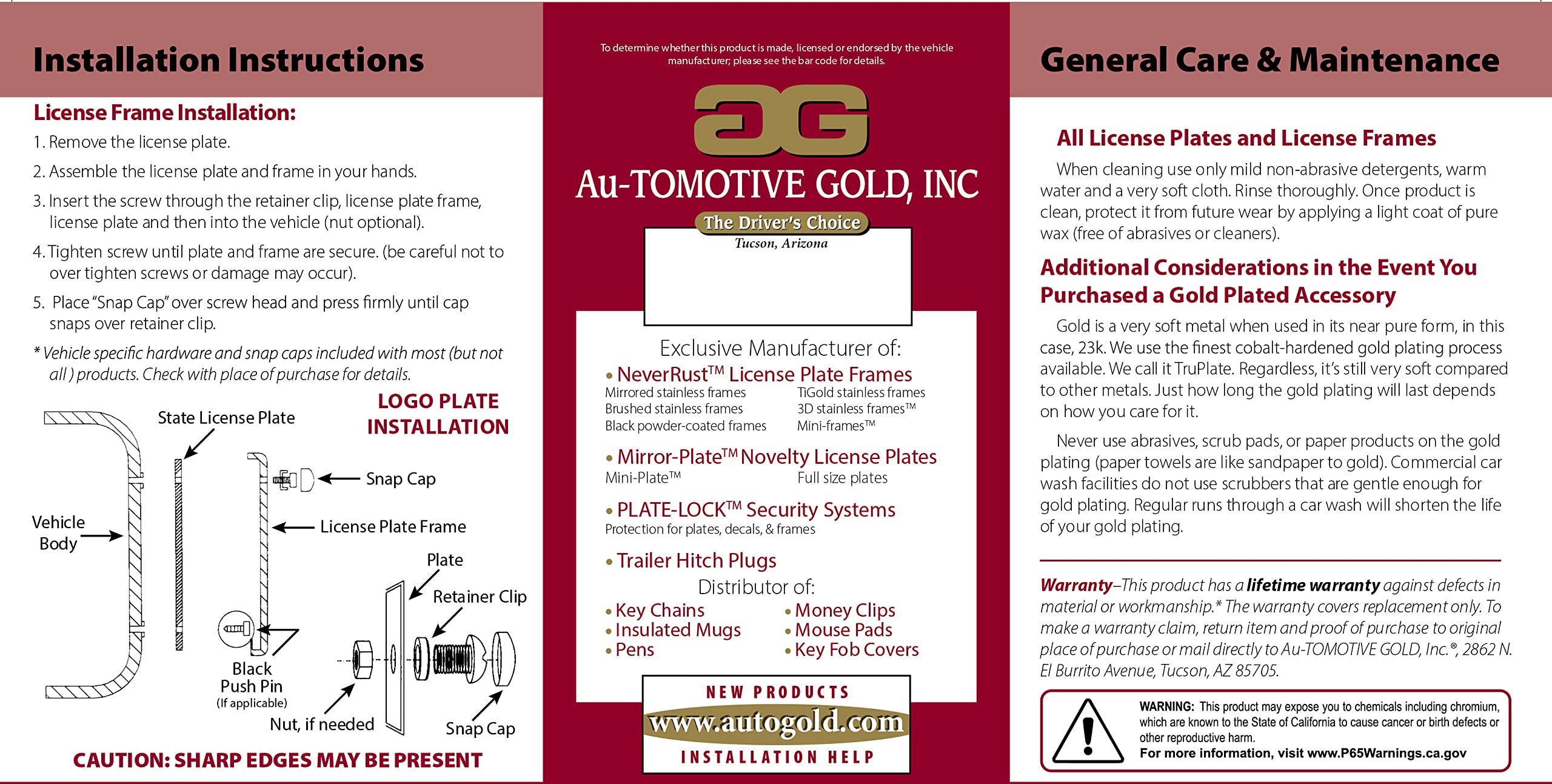 Au-tomotive Gold CHV2CC License Plate